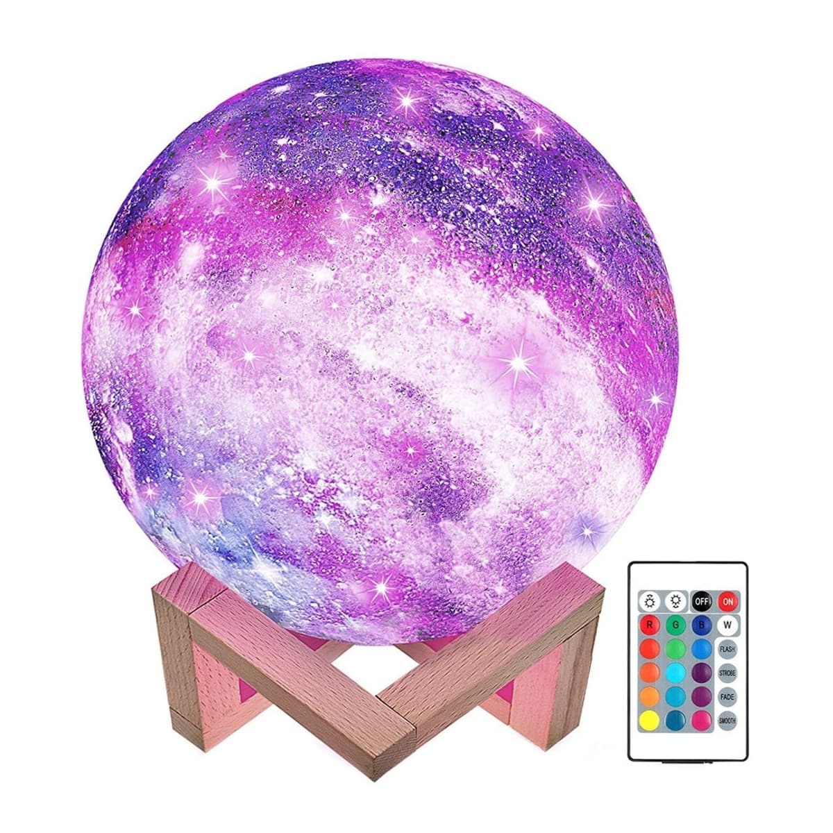 3D-månlampa LED RGB med fjärrkontroll, 15 cm