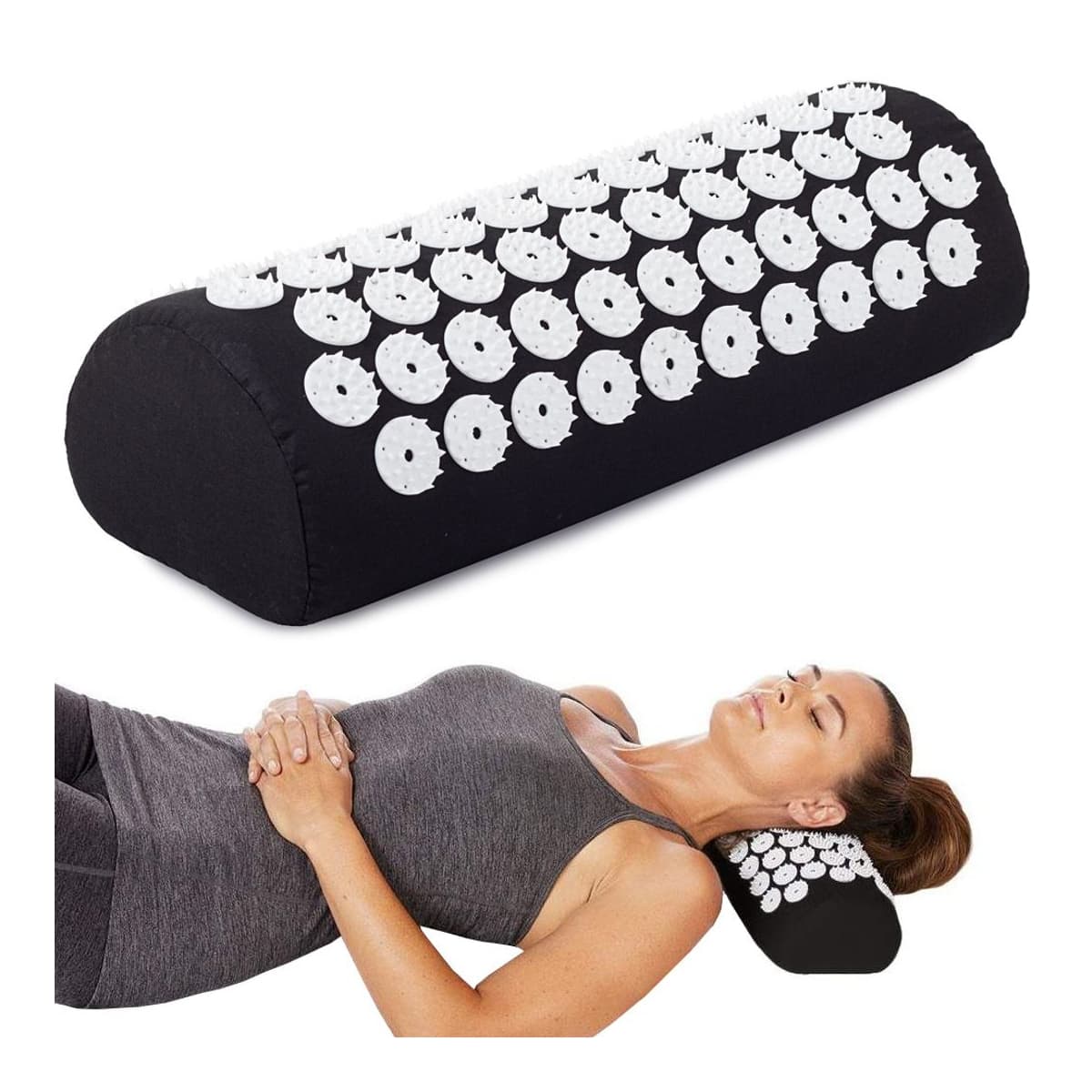 Akupressur-kudde med 73 massagerosetter, svart