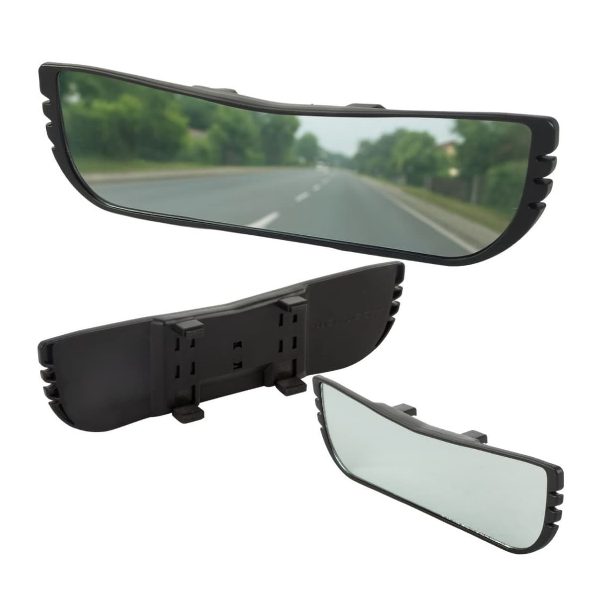 Backspegel, panorama, 29 cm med antireflexklämma