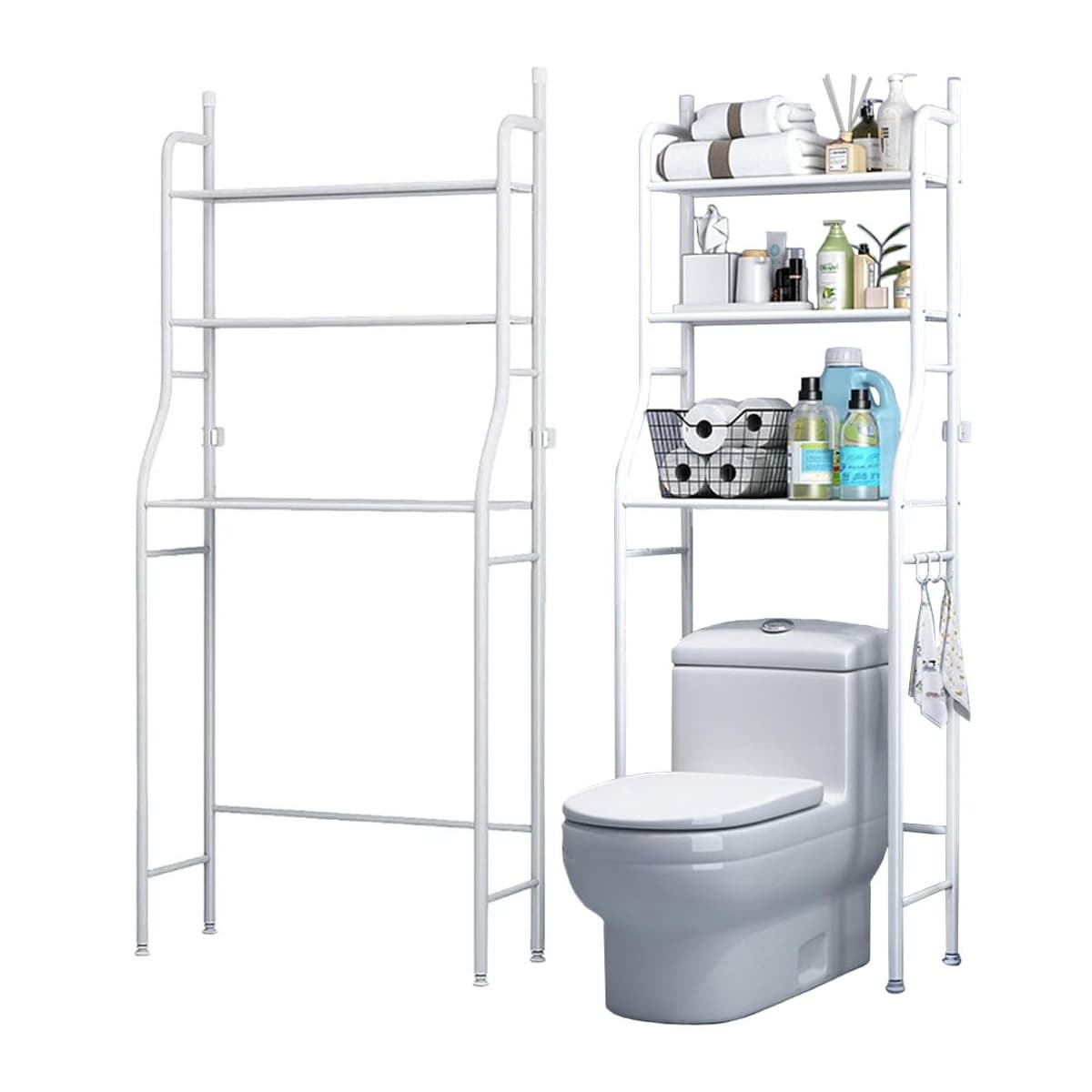 Badrumshylla över toalett, 3 hyllplan, 153 cm