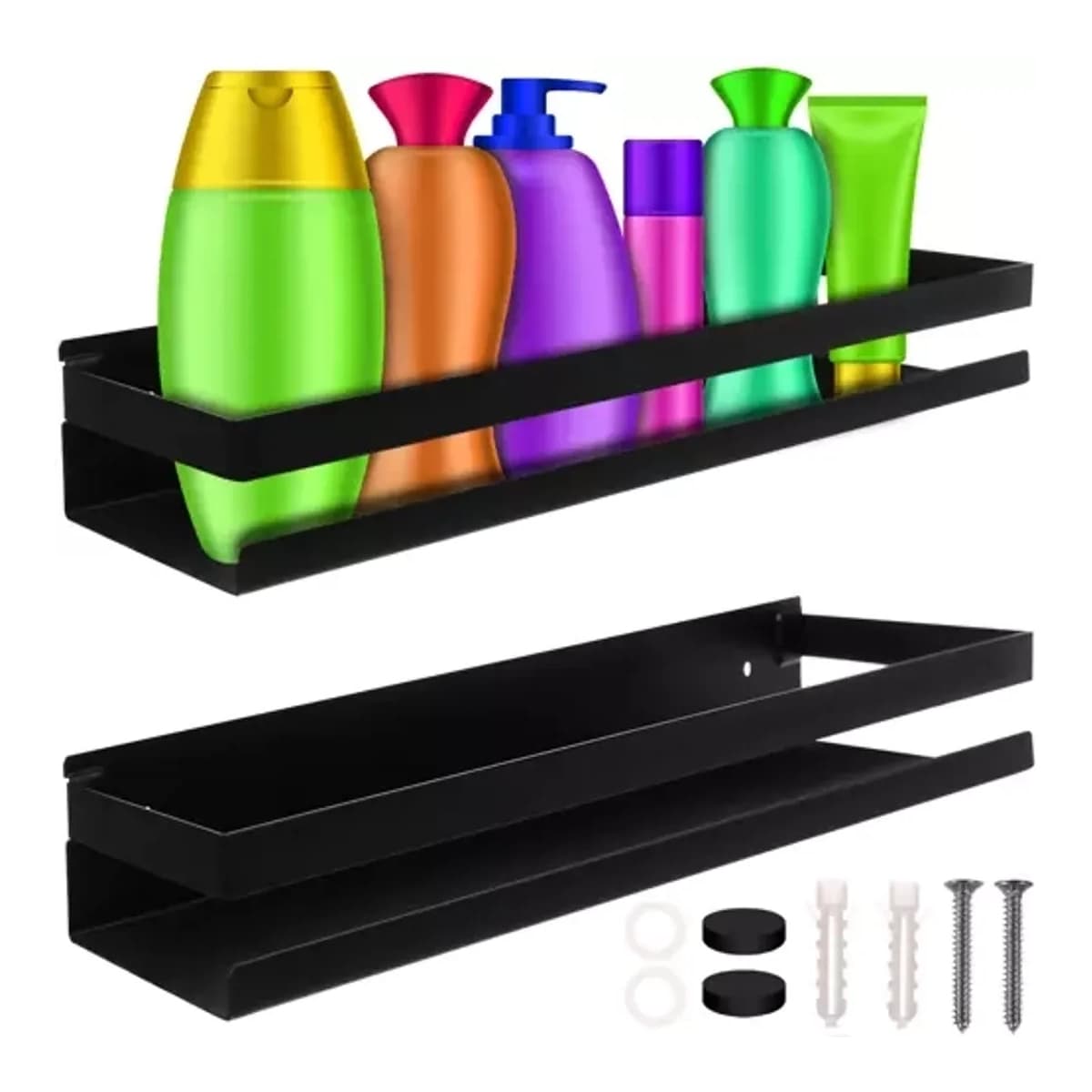 Badrumshylla väggmonterad, 50 cm, svart