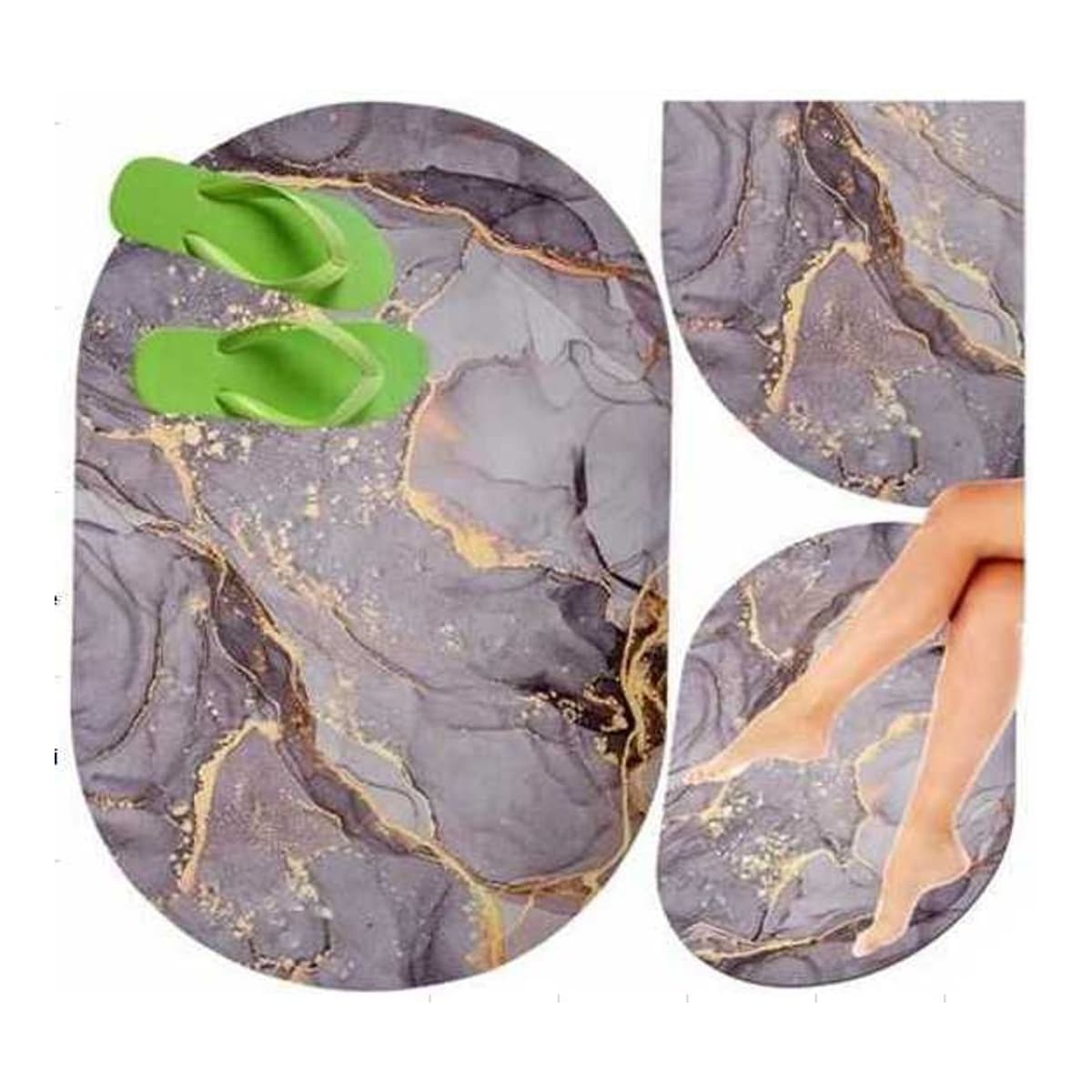 Badrumsmatta, oval, 60x40 cm