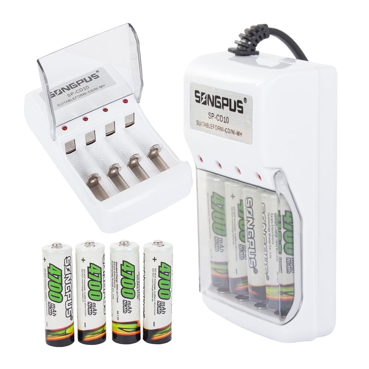 Batteriladdare AA/AAA med 4 batterier