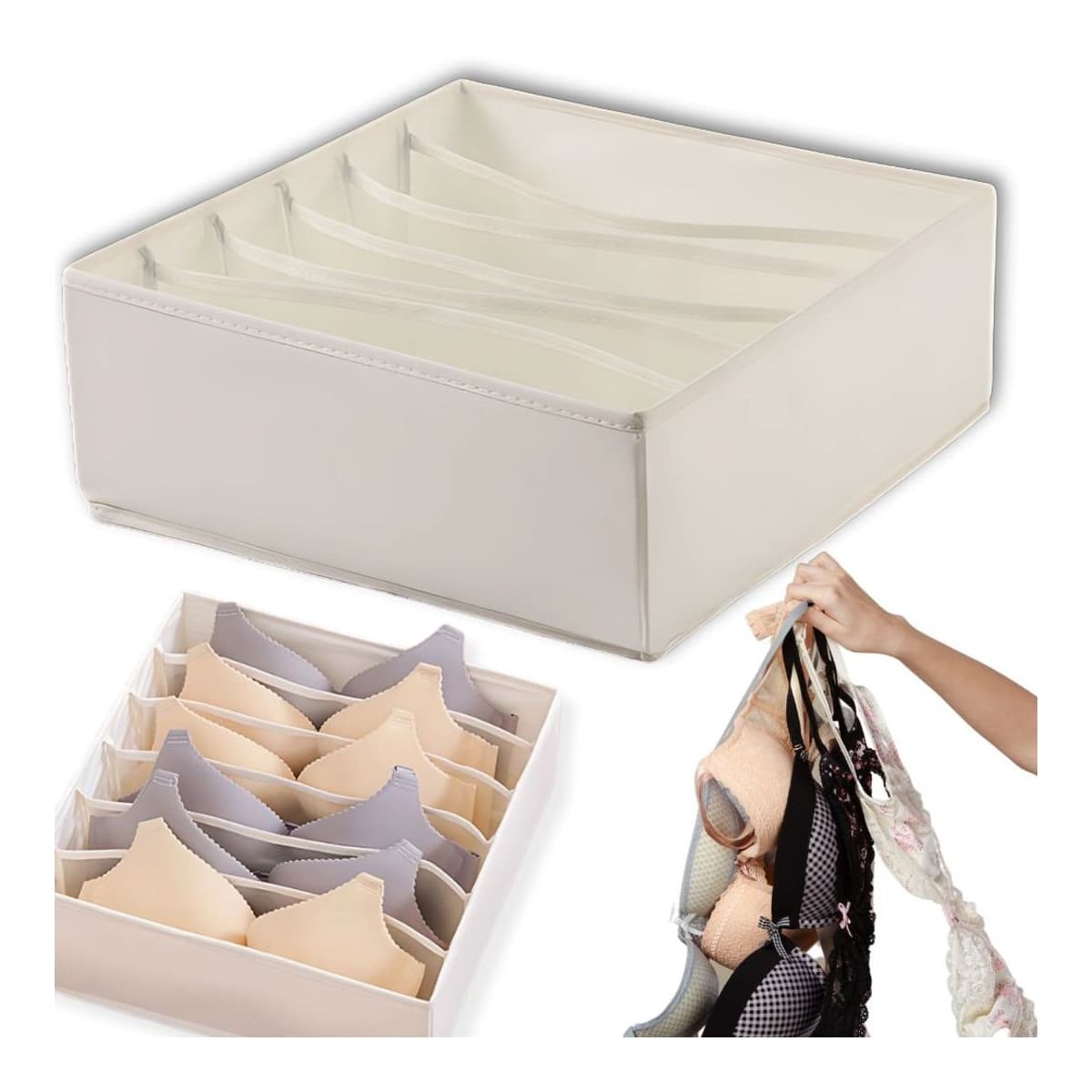 BH-organisatör med 6 fack, 32x32x10 cm