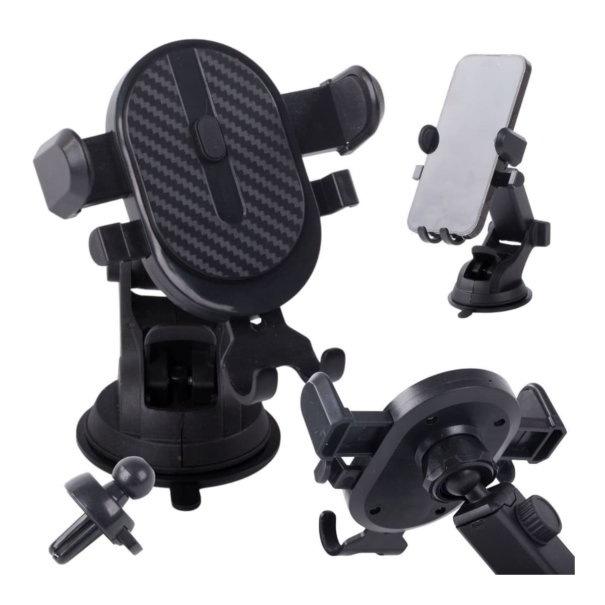 Bilhållare för mobil med sugkopp, 360° vridbar