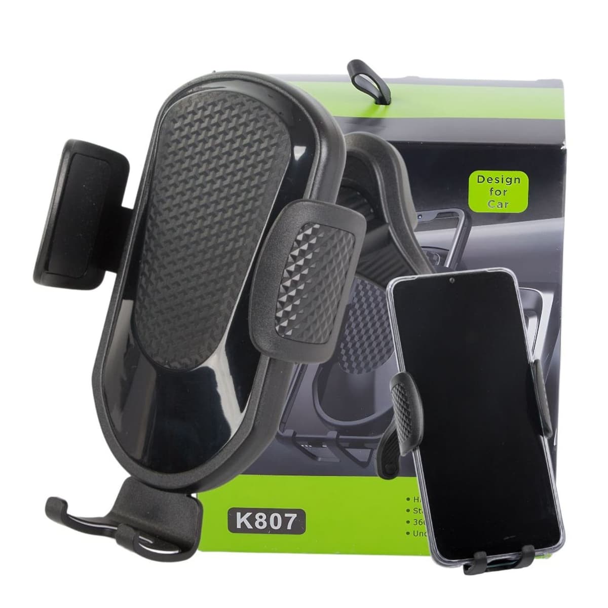 Bilhållare för telefon, luftintag, 360° vridbar