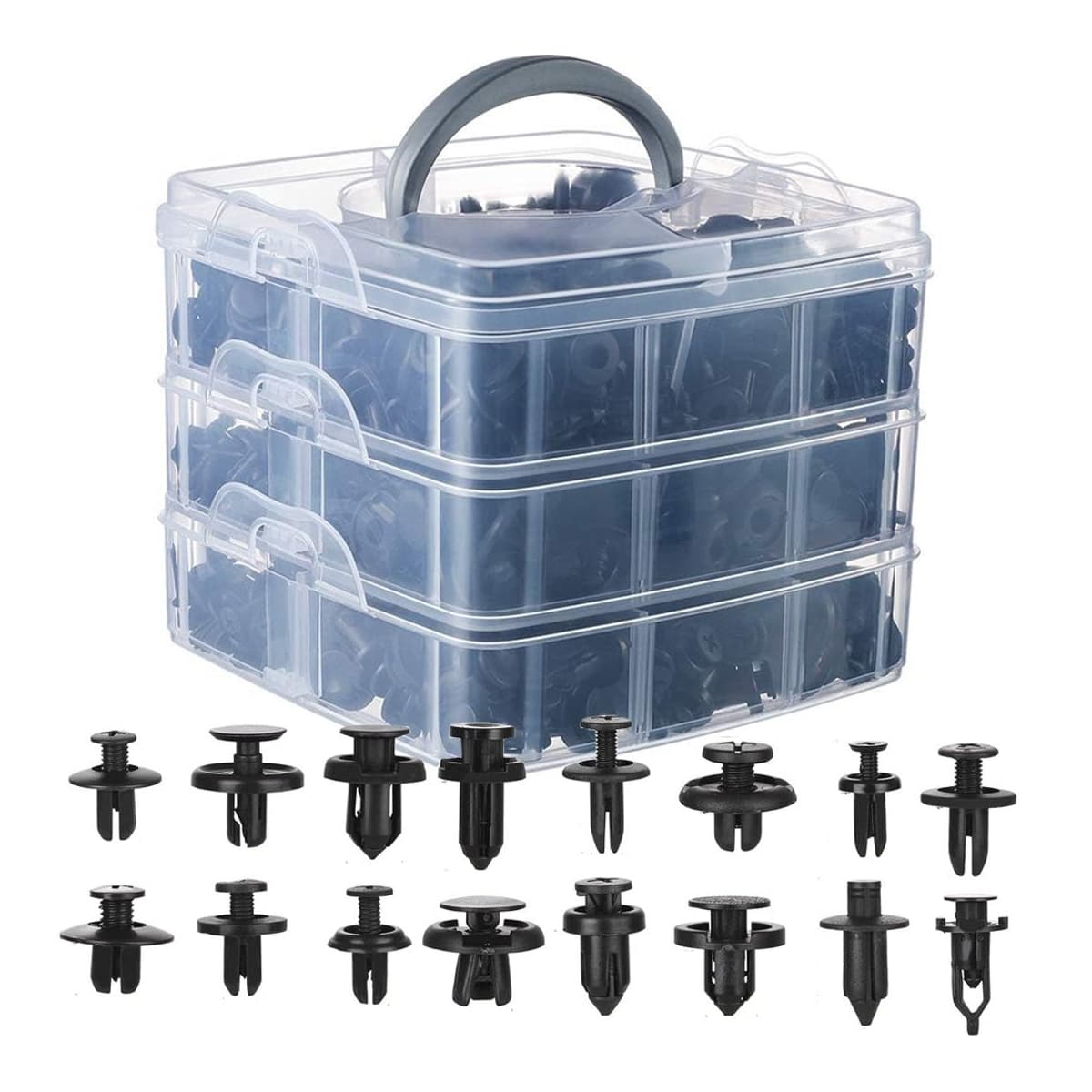 Bilklips för klädsel, 620 delar, 16 storlekar