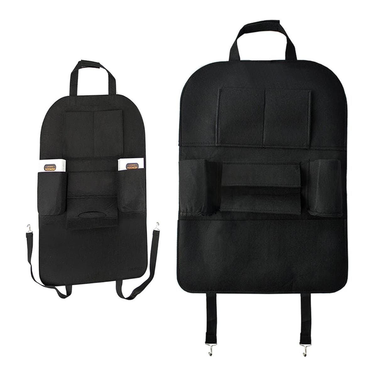 Bilorganisatör med 4 fack, filt