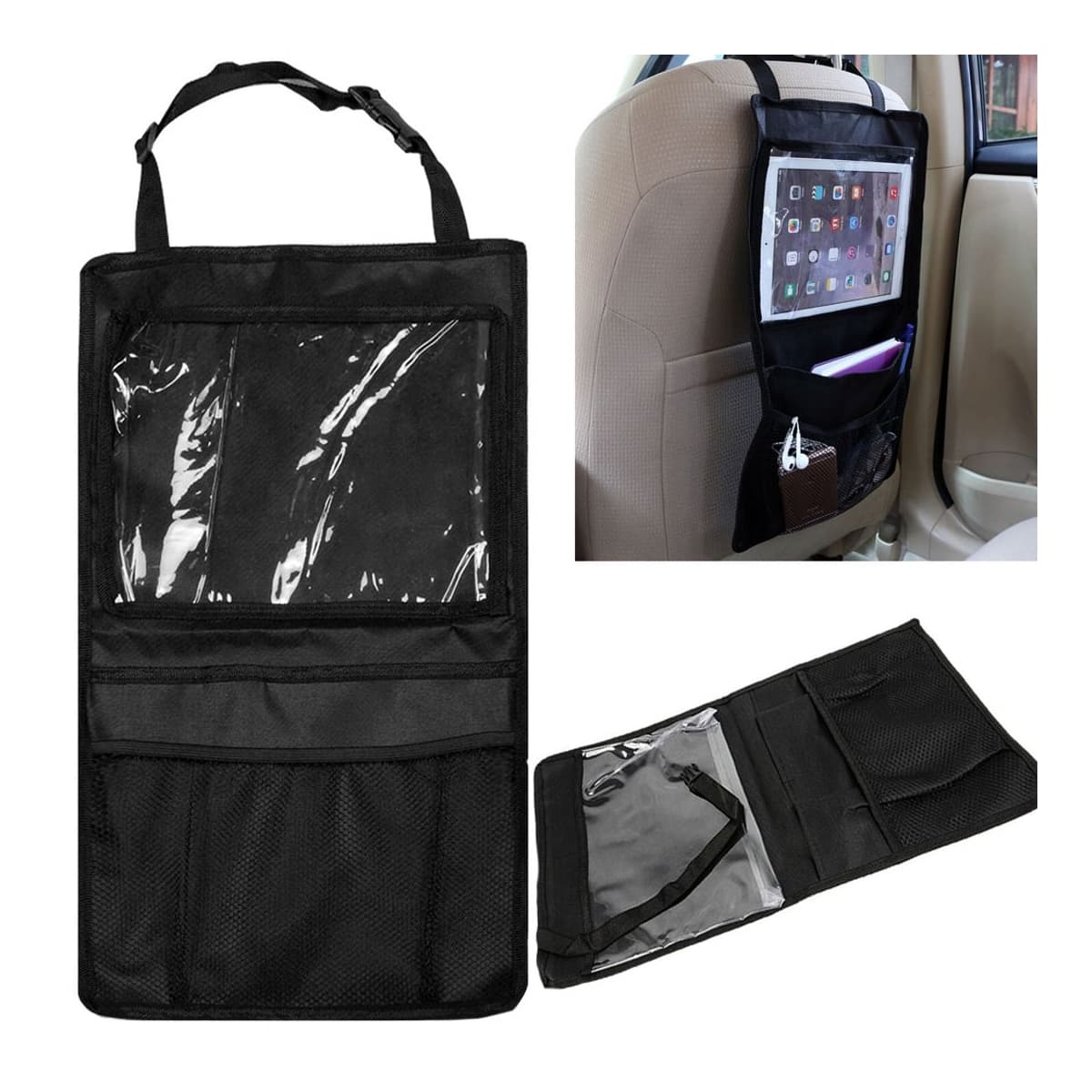 Bilsätesorganizer i filt, 50x28 cm