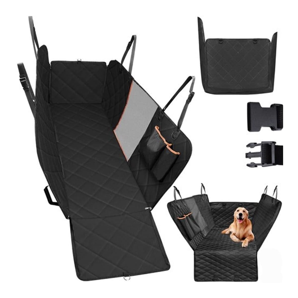 Bilskydd för hundar med nät, 140x209 cm