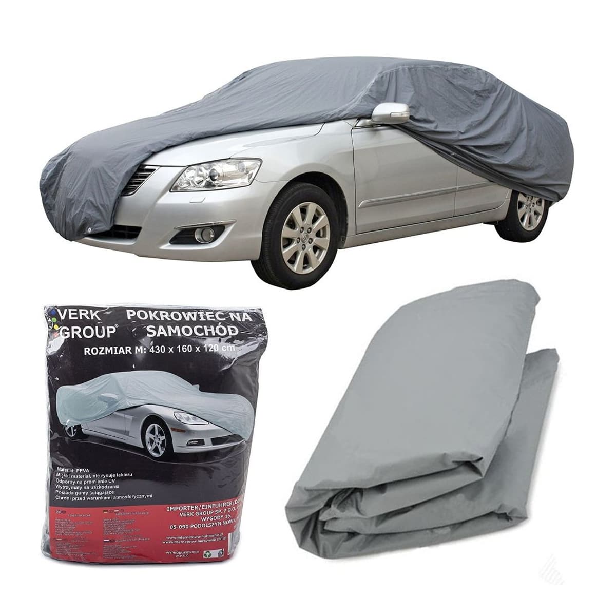 Bilskydd PEVA, storlek M, 430x160x120 cm