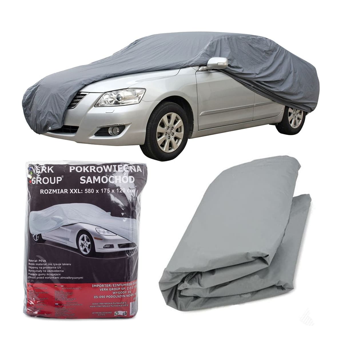 Bilskydd PEVA, XXL, 580 x 175 x 120 cm
