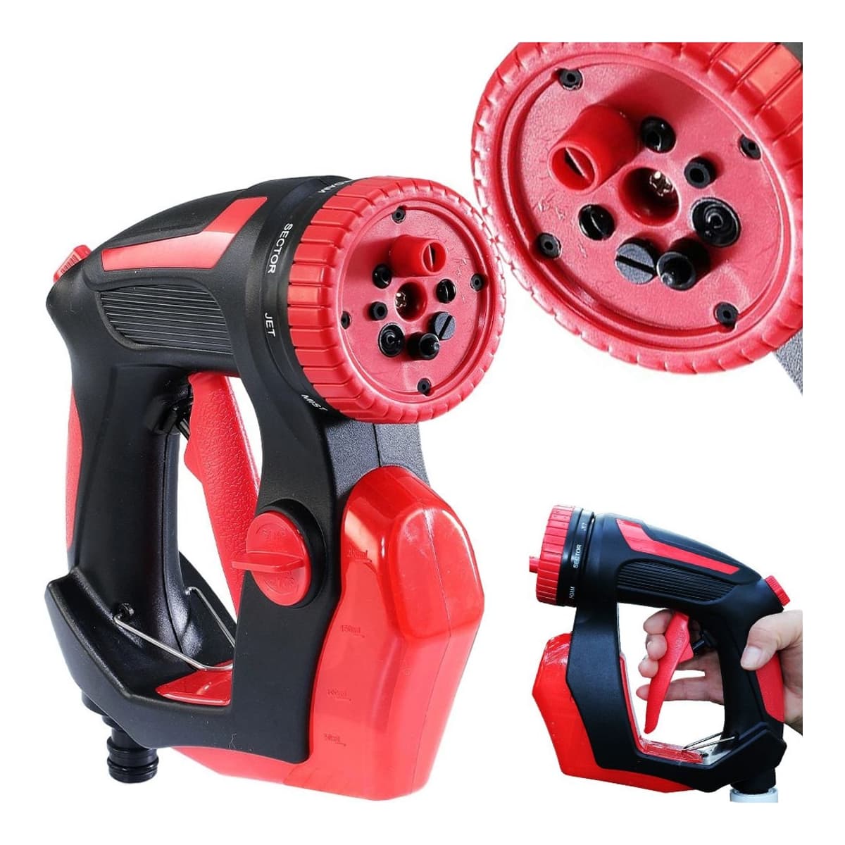 Biltvättspistol med skumtank, 200 ml, 8 lägen