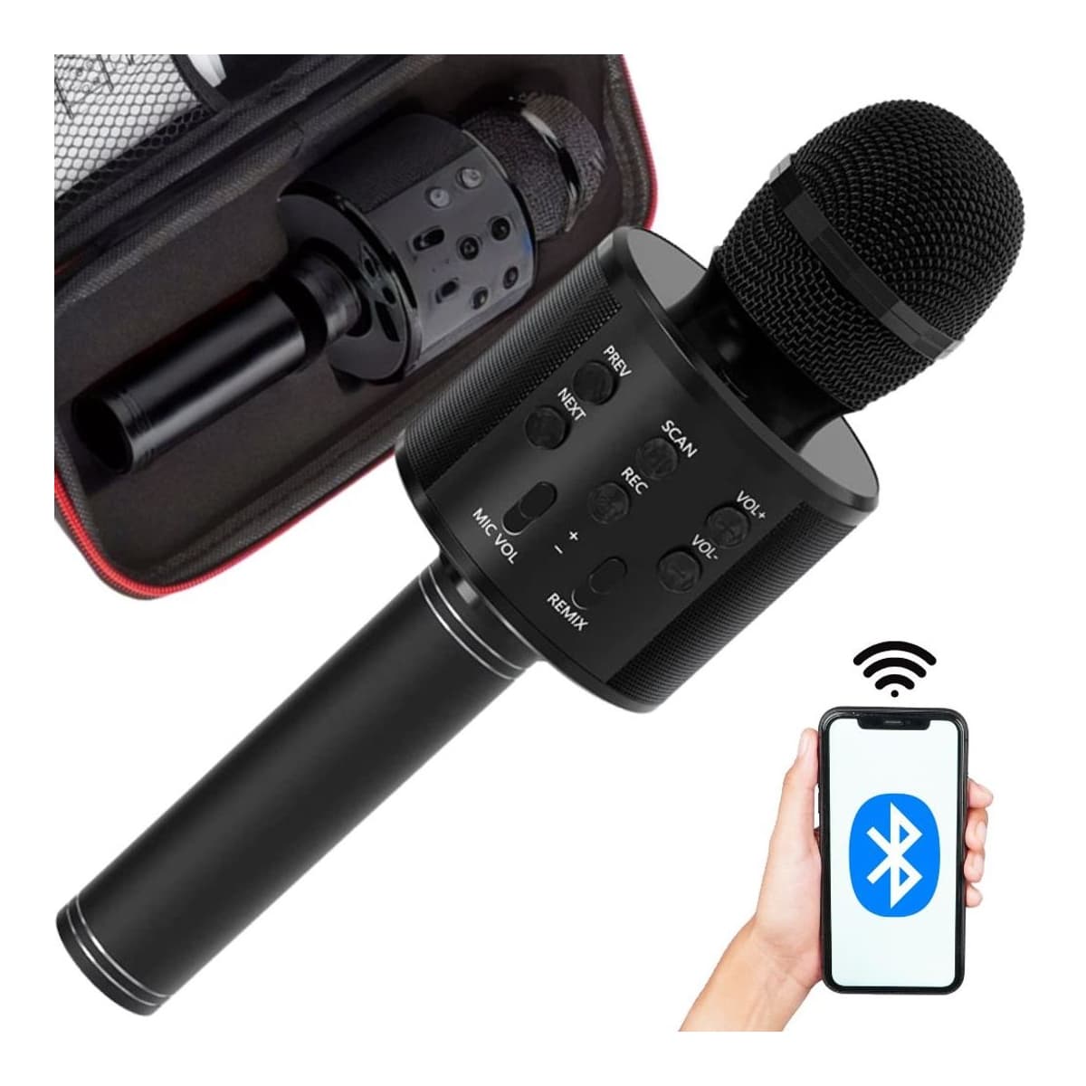 Bluetooth-mikrofon med högtalare och röstmodulator