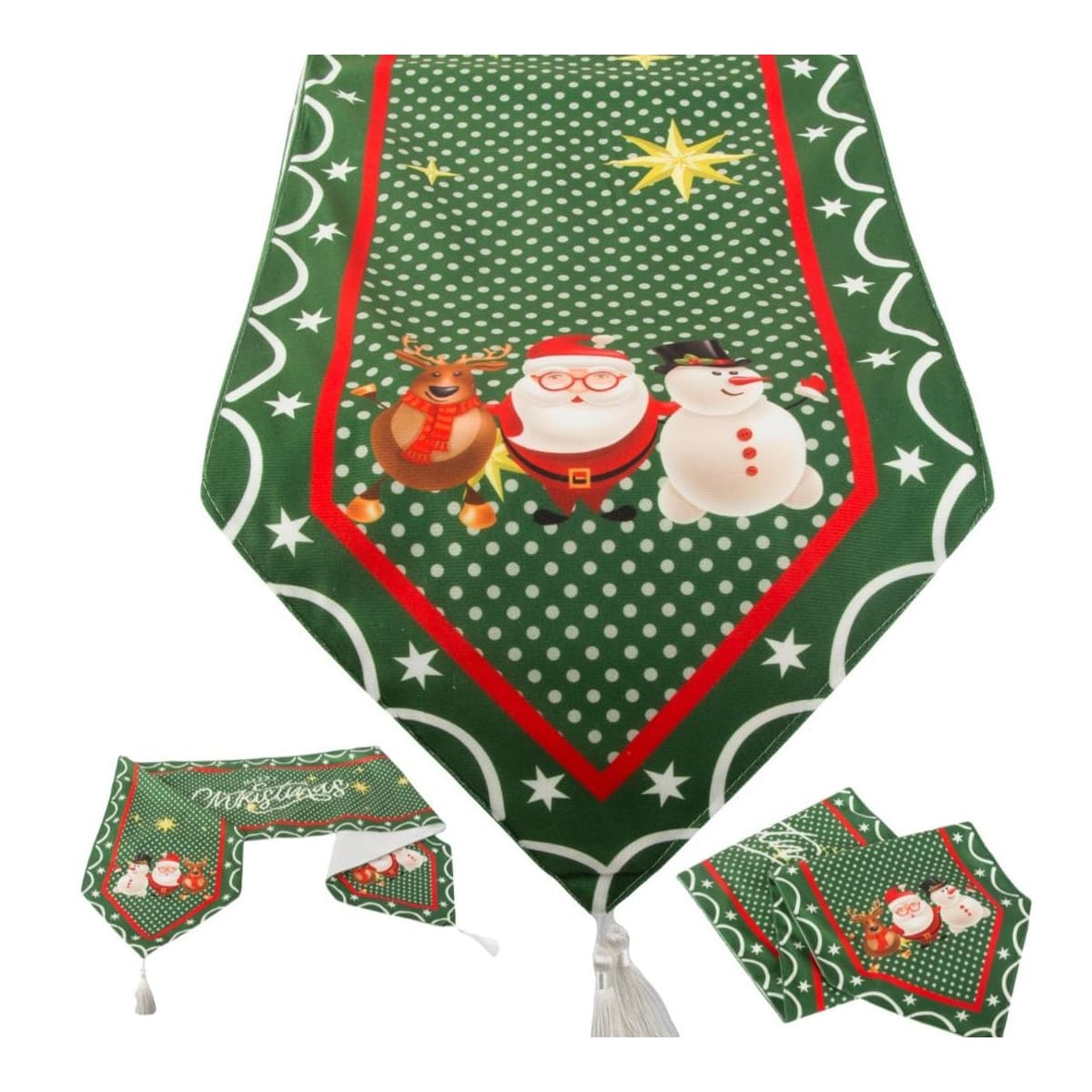 Bordslöpare jul grön 205x35 cm