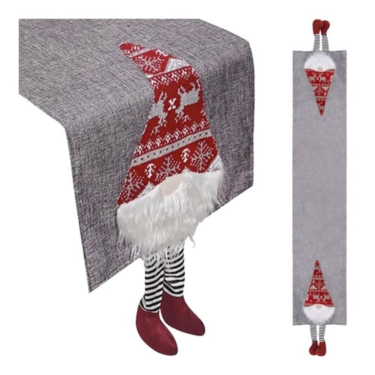 Bordslöpare jul med tomtar, 215 x 34 cm