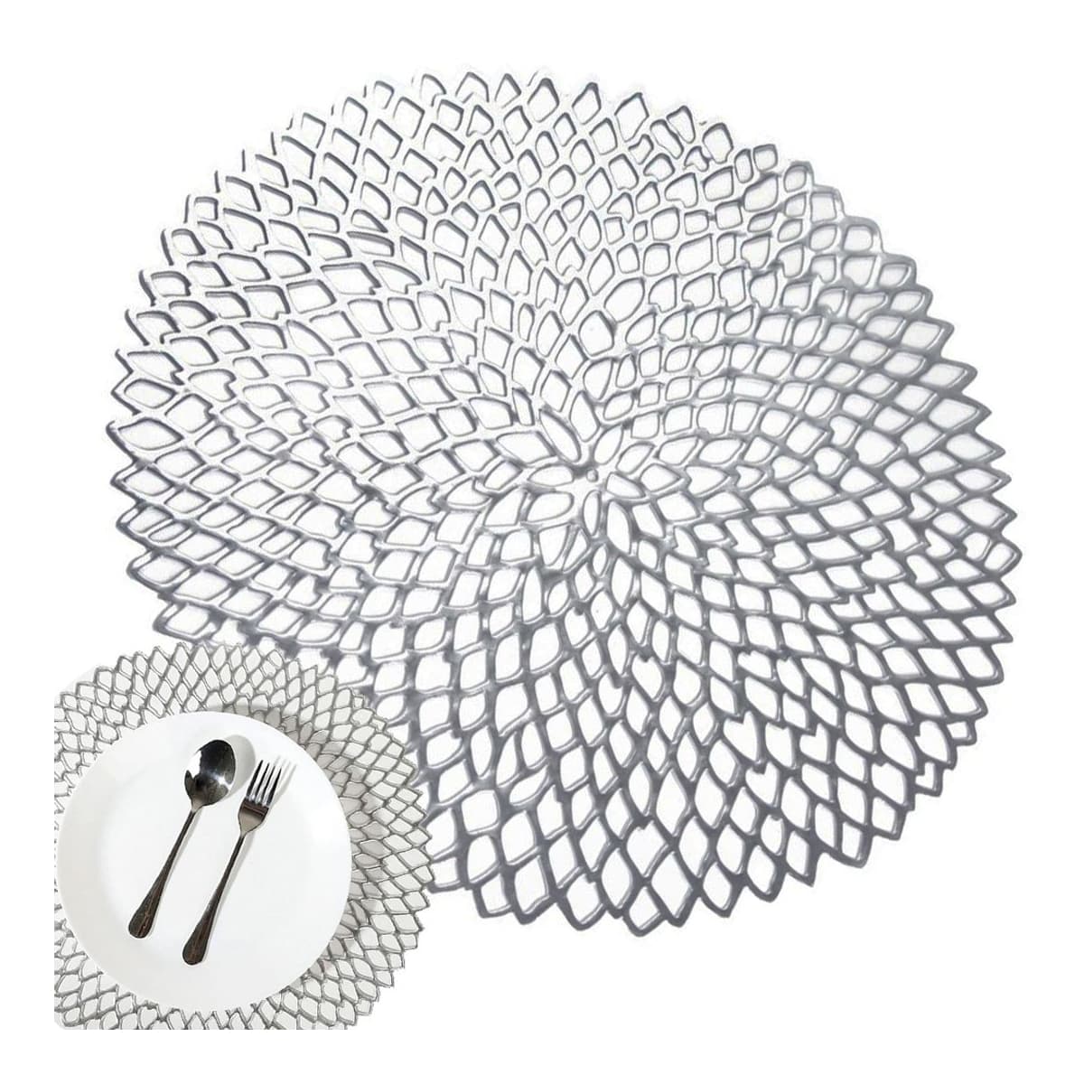 Bordstablett, rund, genombruten mönster, 41 cm