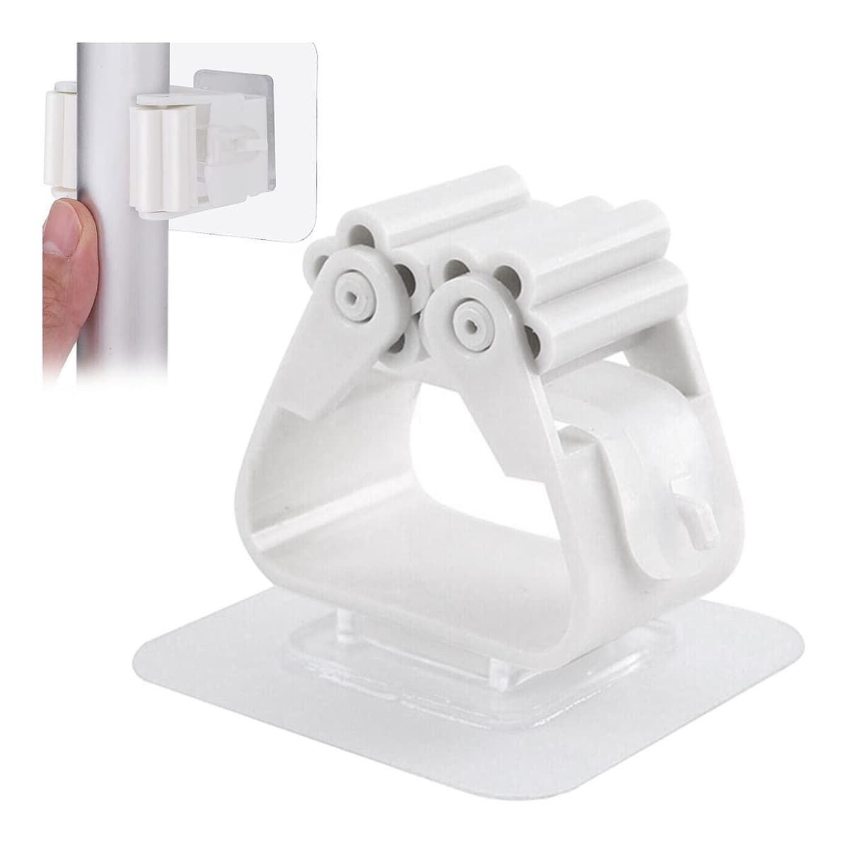 Borst-/moppställ, självhäftande, vit plast