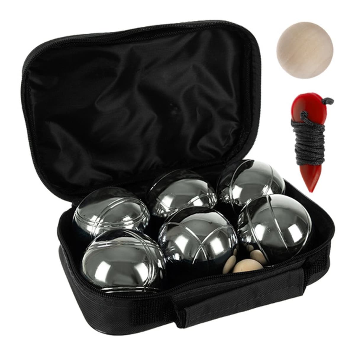 Boulesset, 6 järnkulor med väska