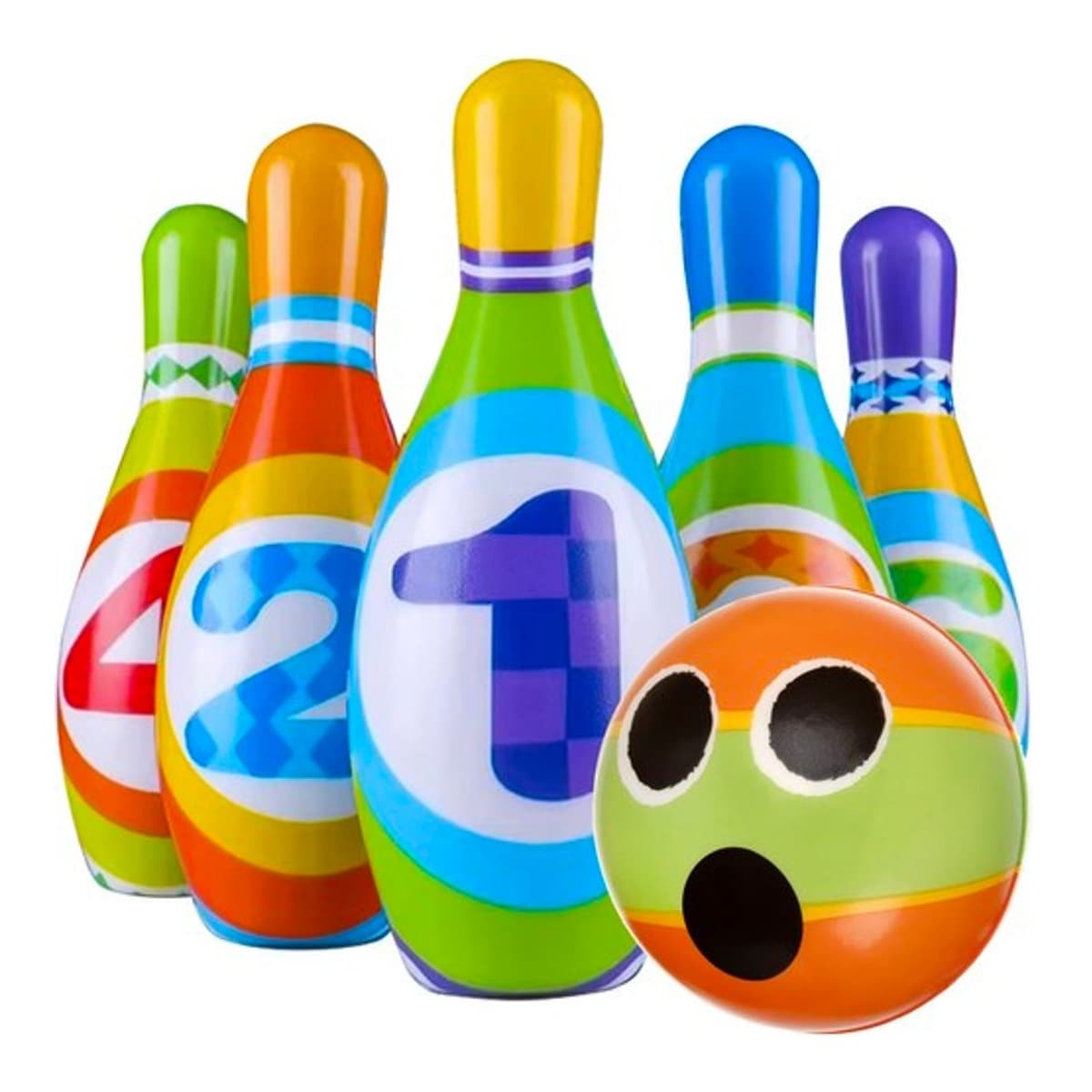 Bowlingset barn 5 käglor PU-skum färgglatt 3+