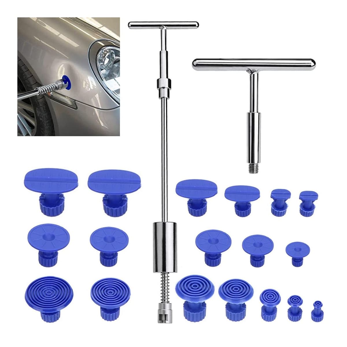 Buckelborttagningskit med tröghetshammer, 18 delar