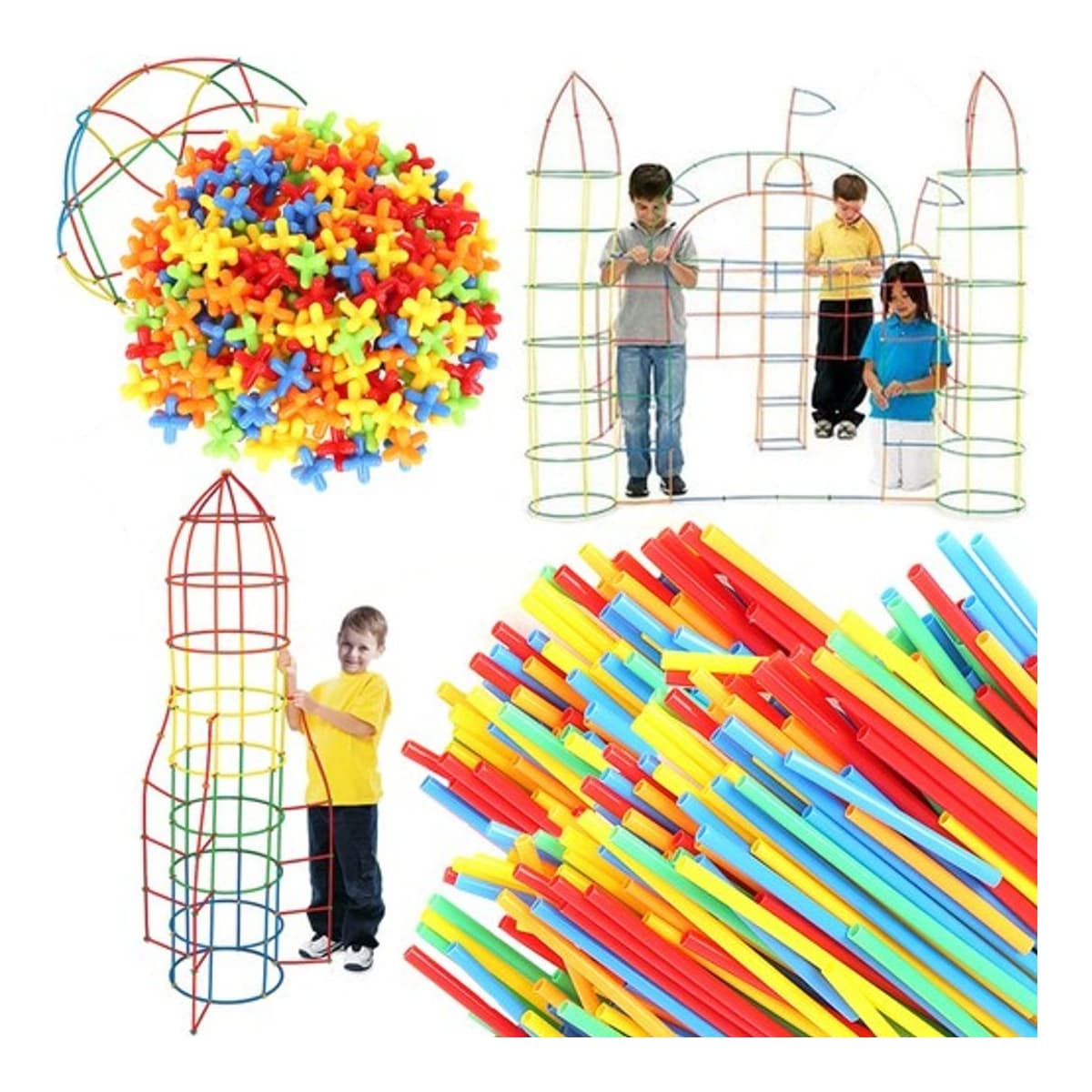 Byggsats med sugrör, 408 delar