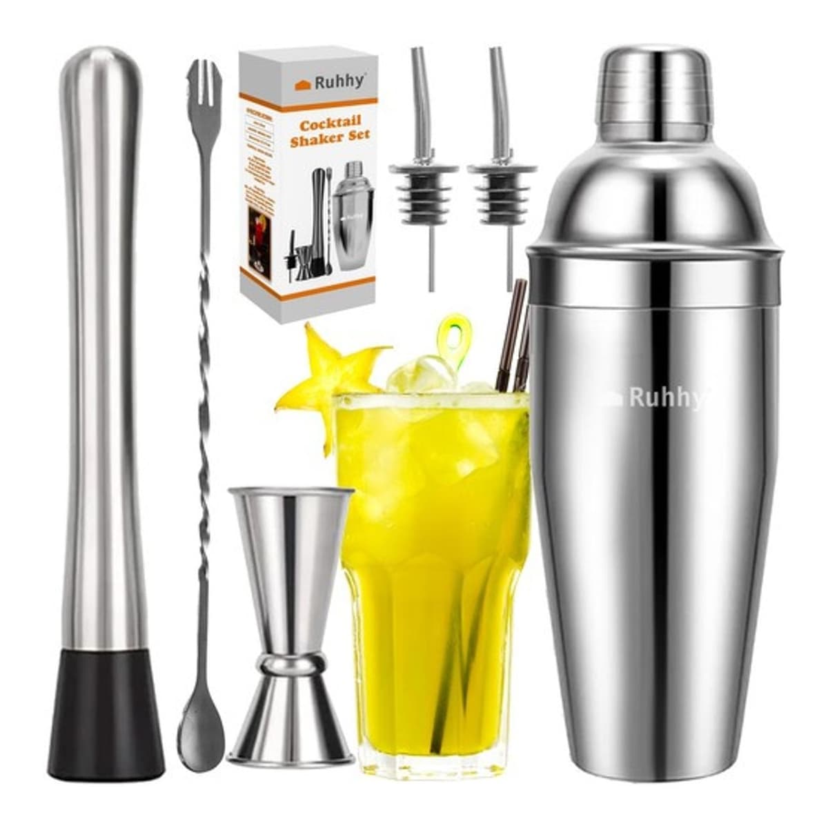 Cocktailset 6 delar, shaker 700 ml