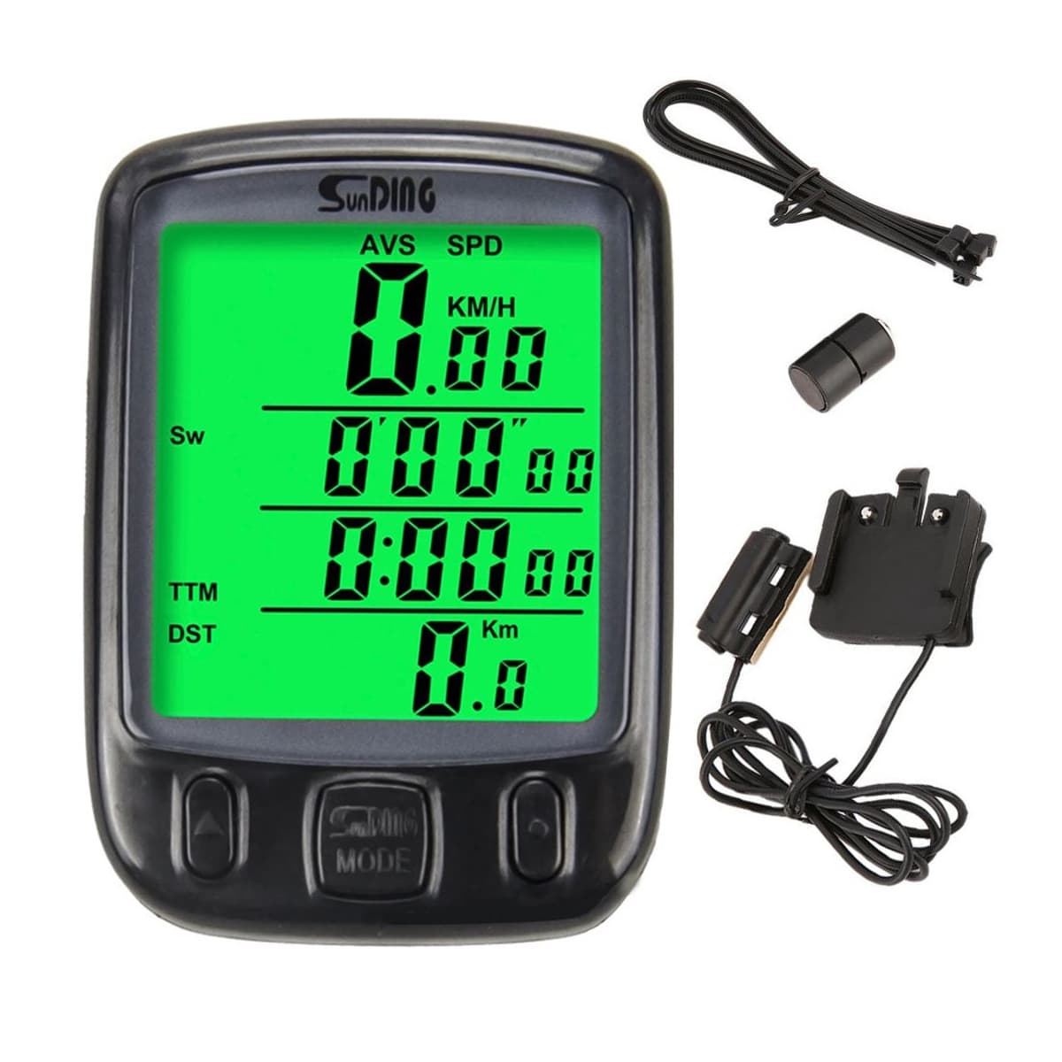 Cykeldator, vattentät, LCD, 27 funktioner