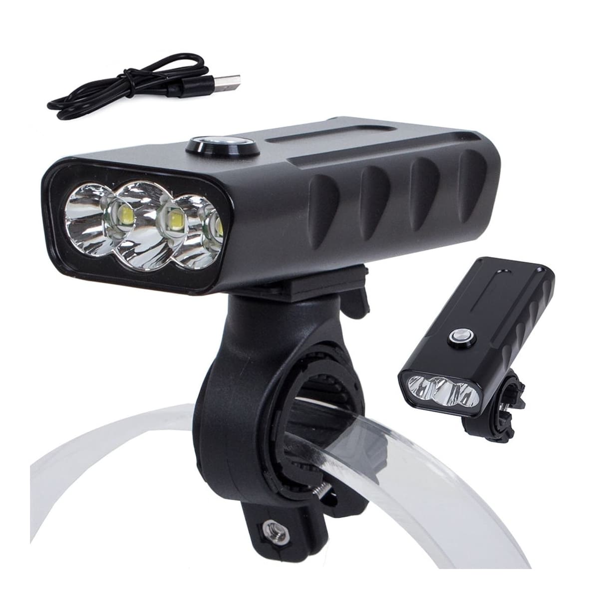 Cykellampa LED med powerbank, 3x CREE XM-L T6