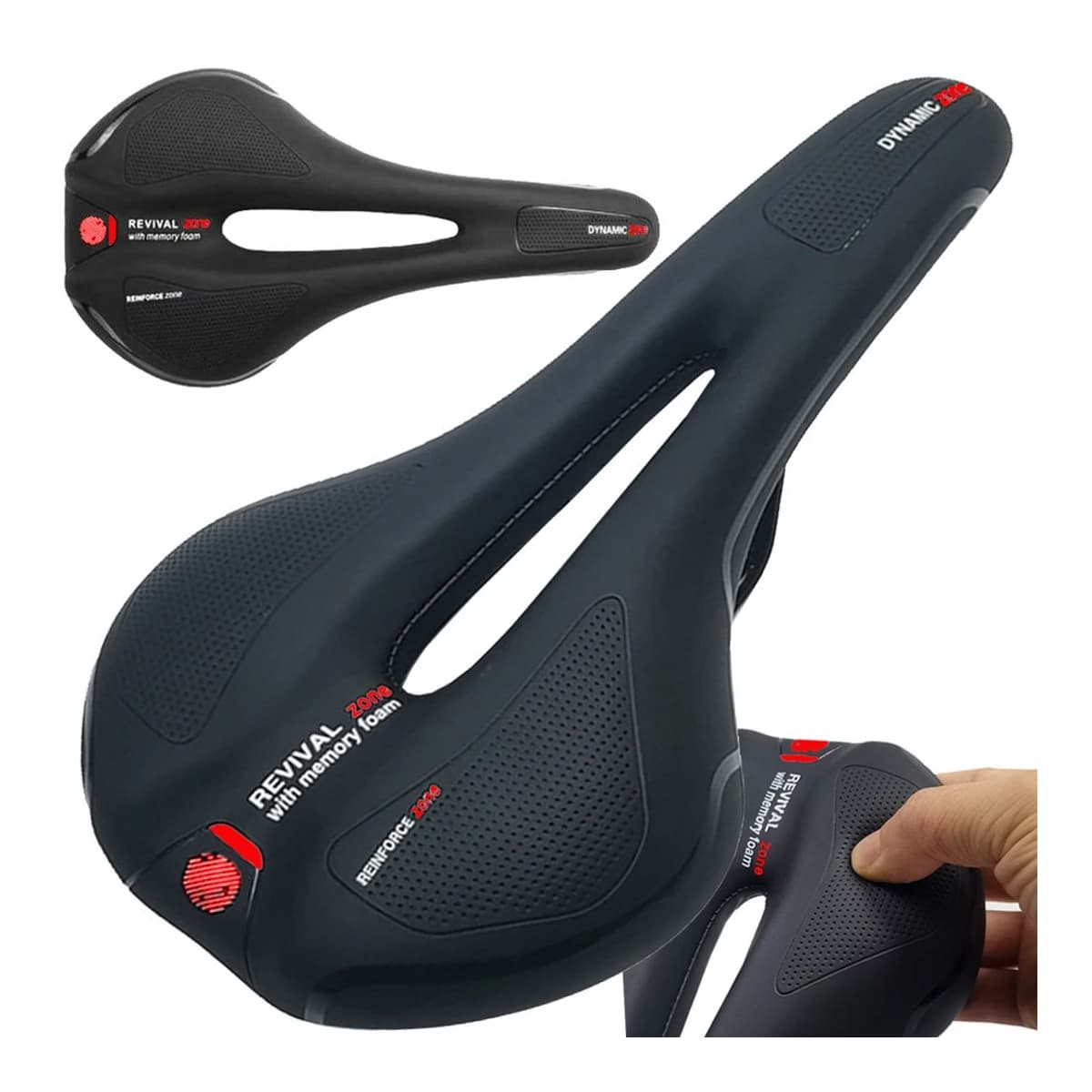 Cykelsadel med geldyna, 28 x 15 cm