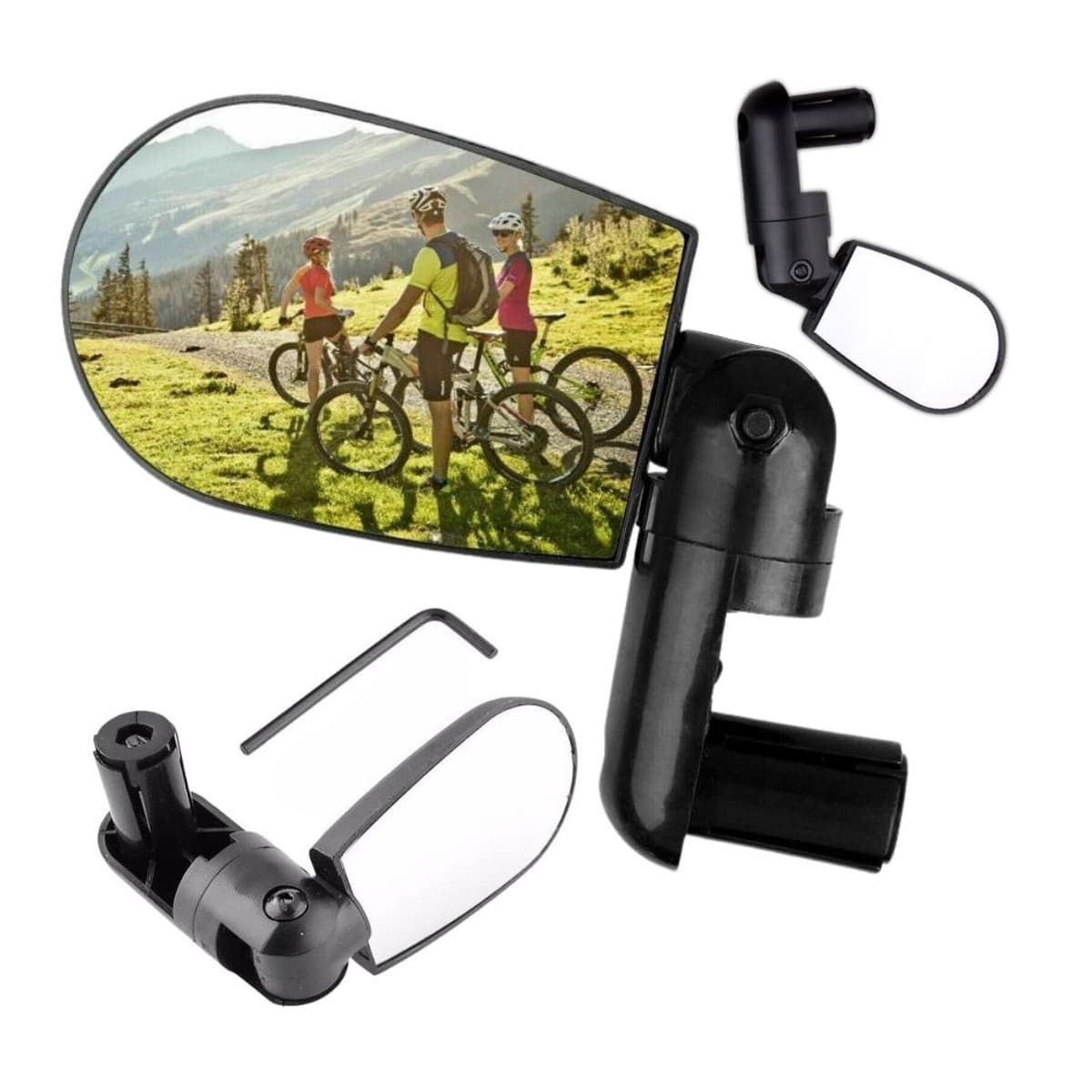 Cykelspegel 360° justerbar, 15 cm, svart