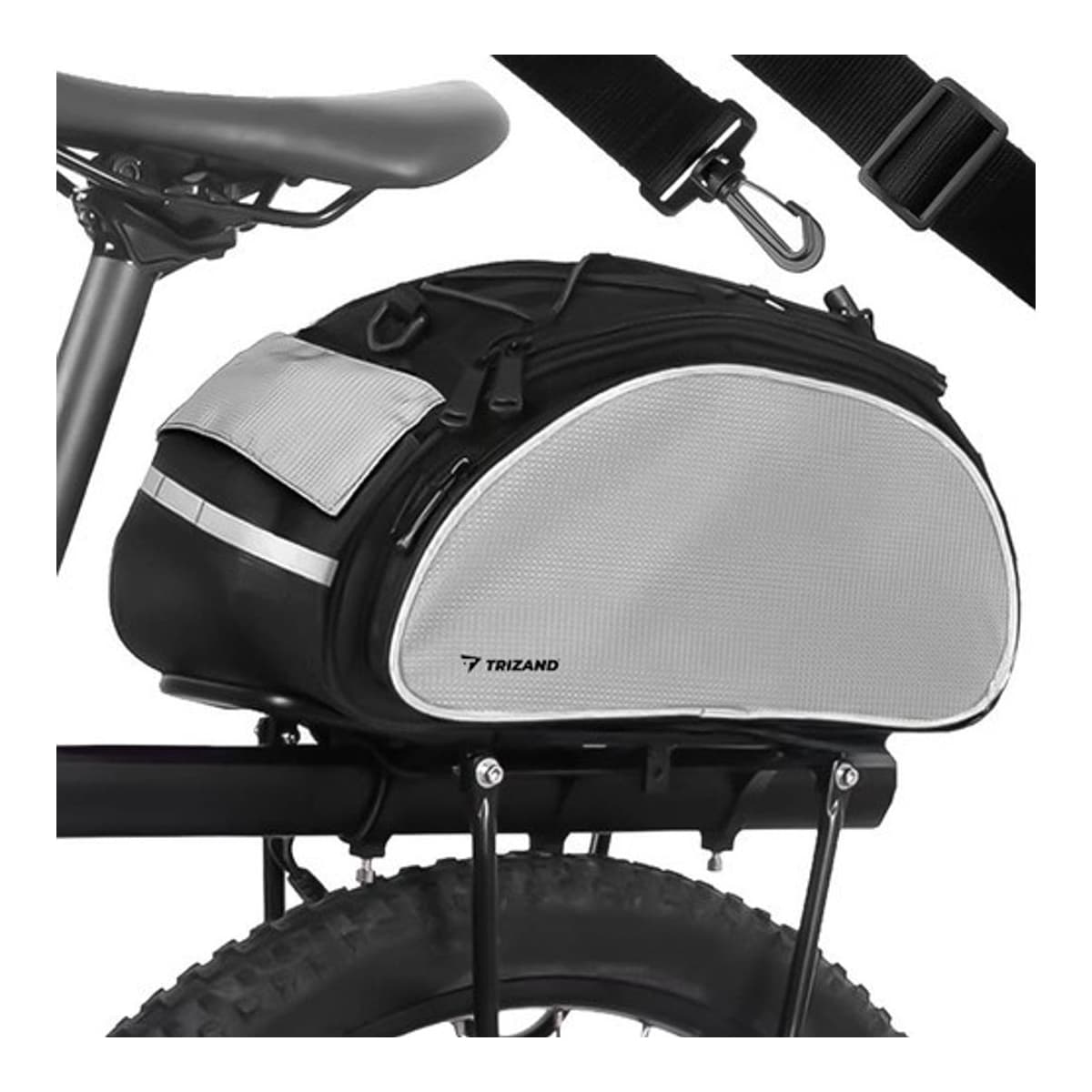 Cykelväska rammontering 1,2L med reflektorer