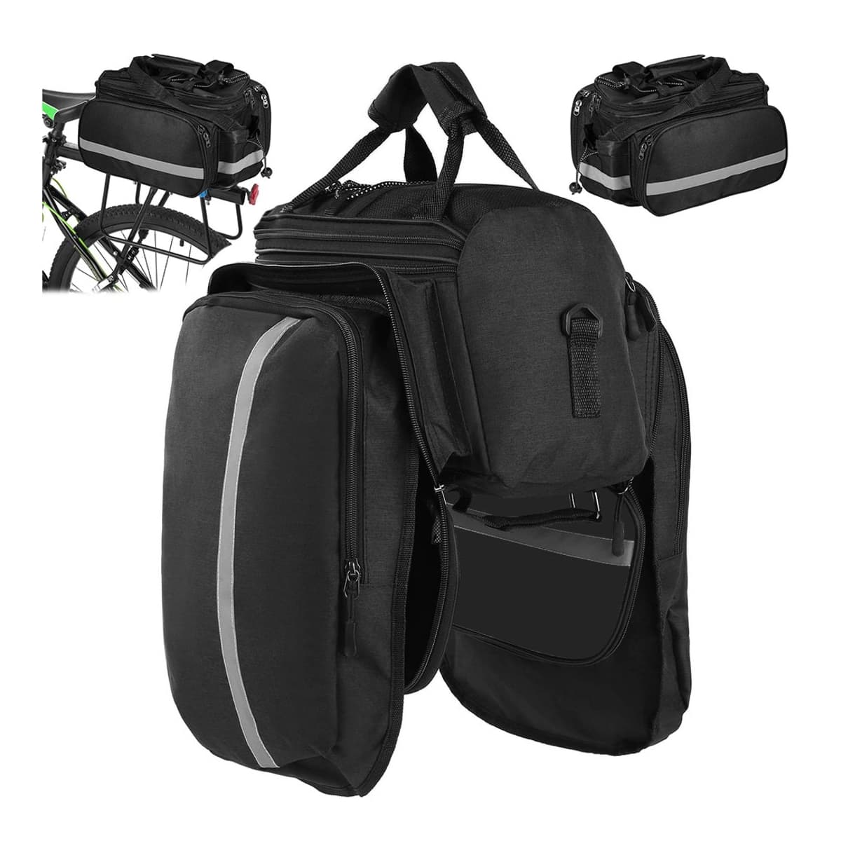 Cykelväska för pakethållare, 30L, 3 fack