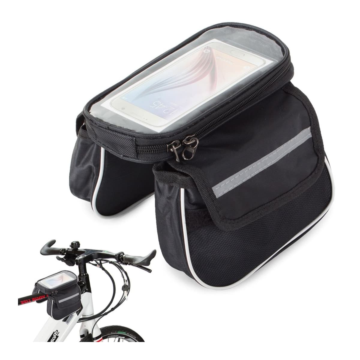 Cykelväska till ramen, 7,2", svart