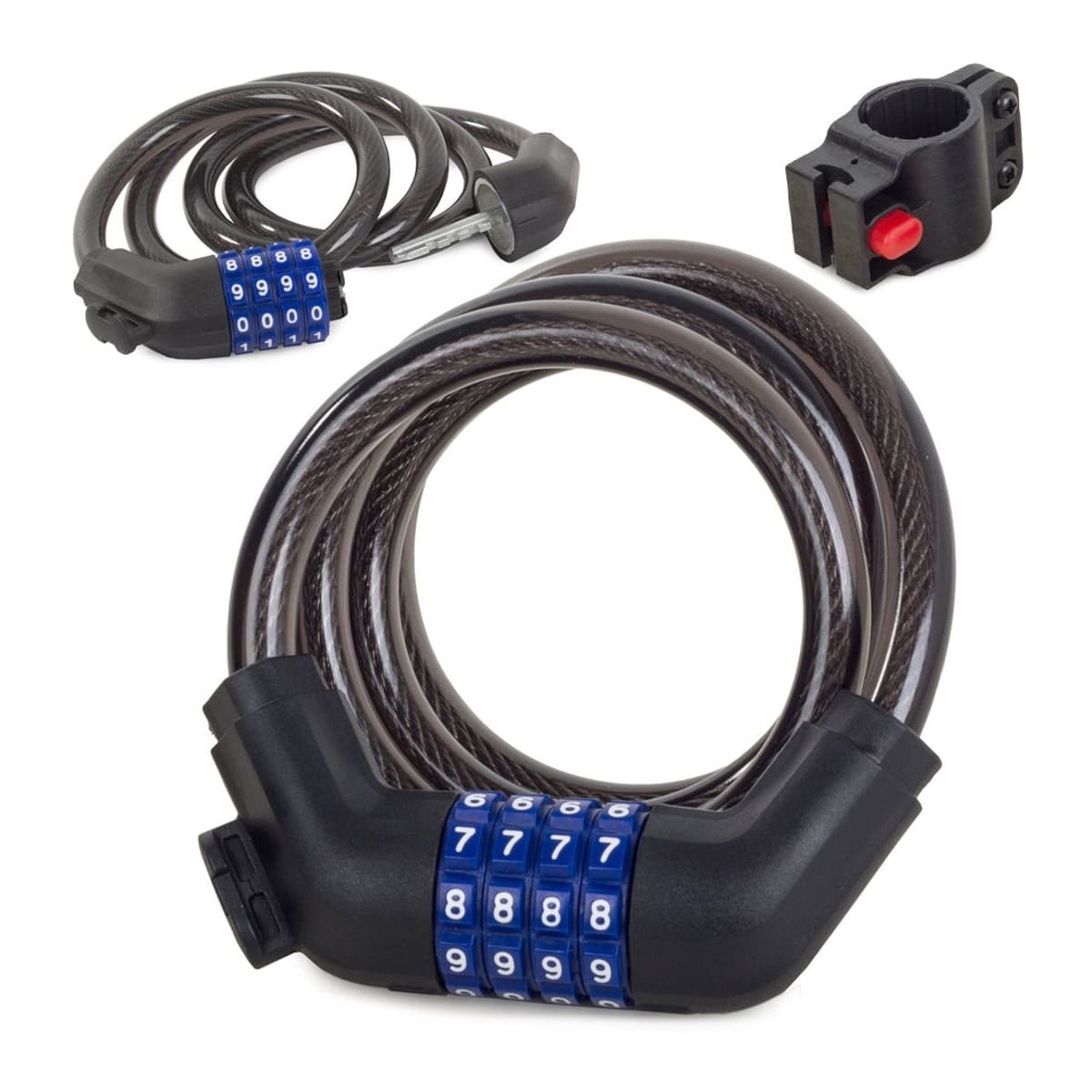 Cykellås med kod, stålvajer, 100 cm