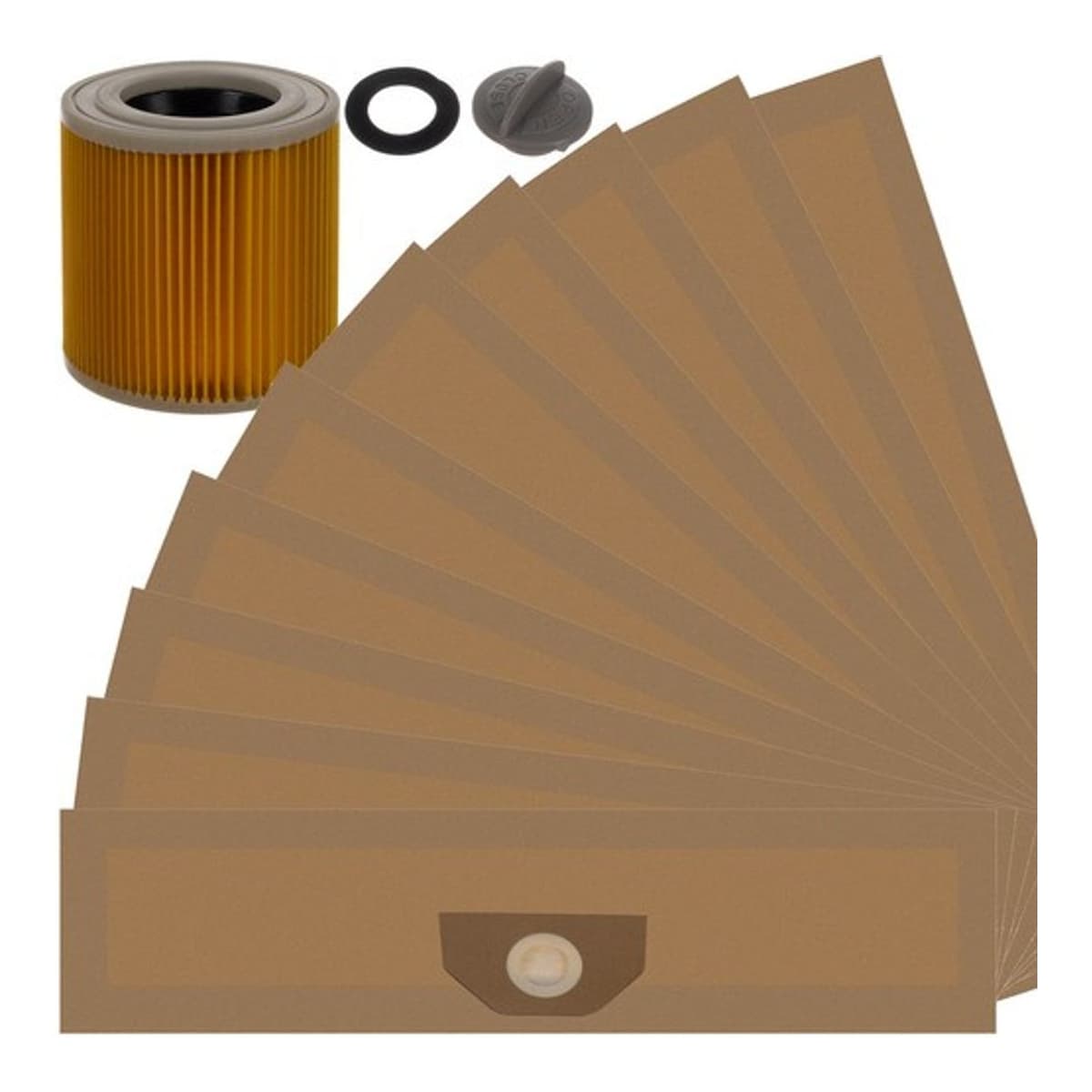 Dammsugarpåsar, 10 st + filter, tvålagers papper