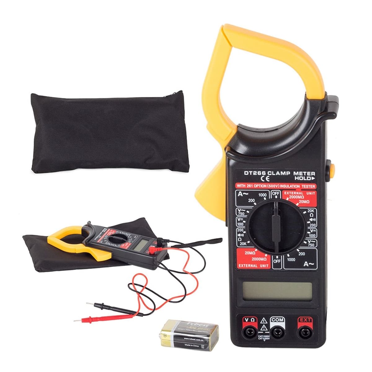 Digital klämamperemeter med LCD-display, 1000A