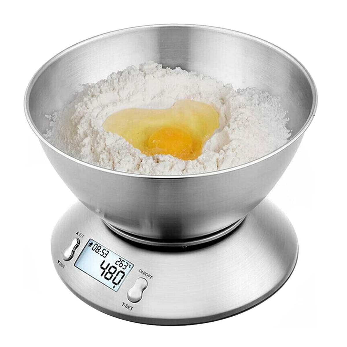 Digital köksvåg med skål, 5 kg