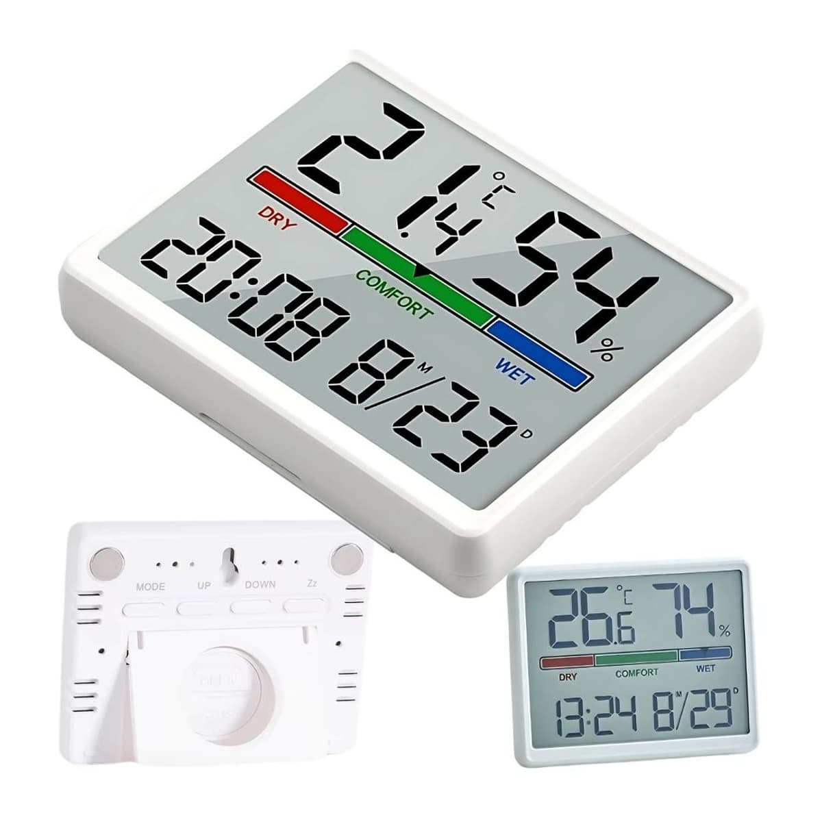 Digital väderstation med LCD-display och klocka