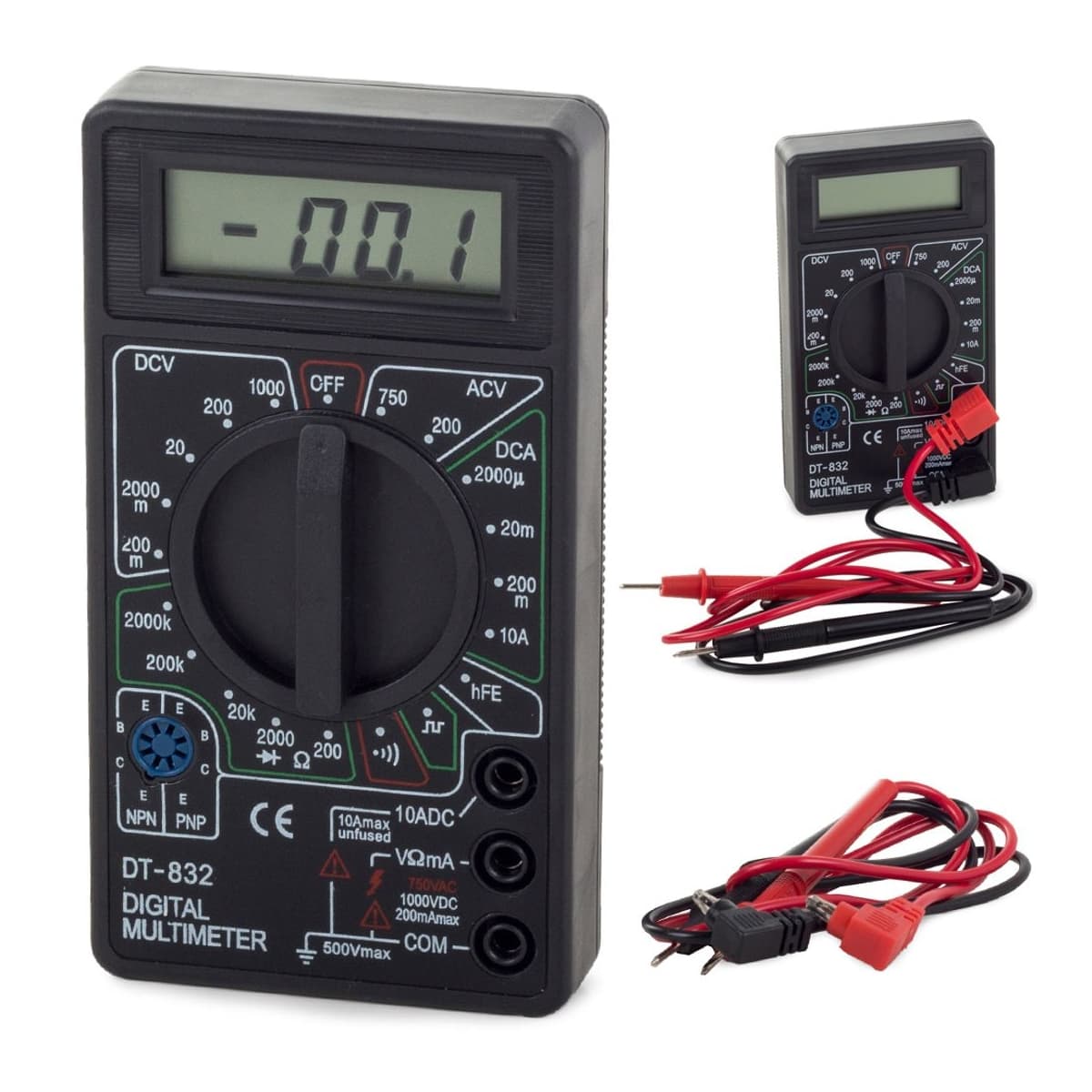 Digitalmultimeter DT-832 med LCD-display