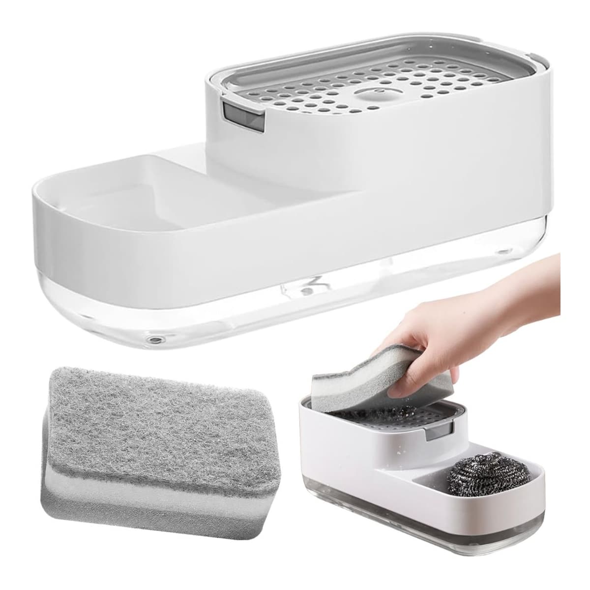 Diskmedeldispenser med svamphållare, 23 cm