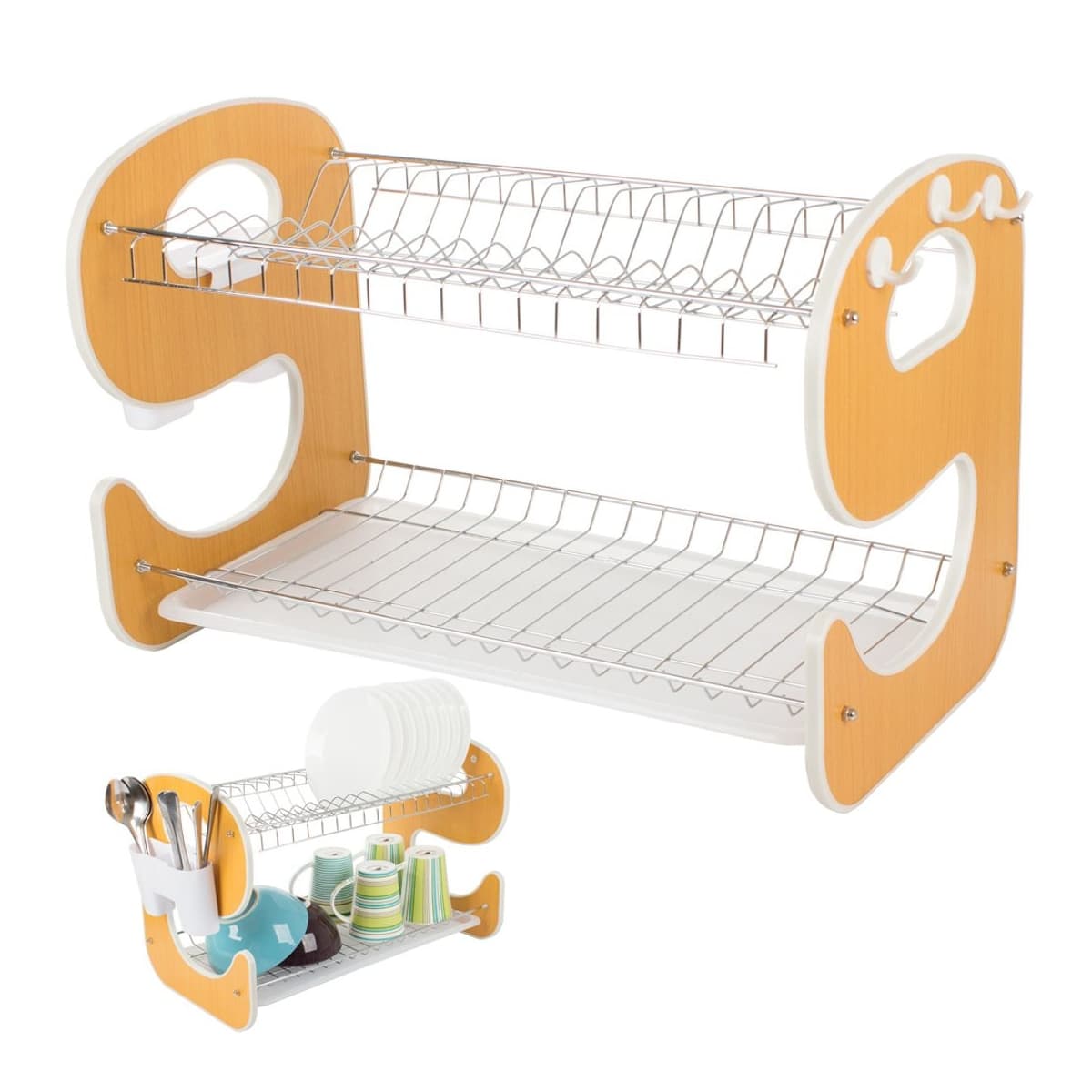 Diskställ 2-våningar, 50,5 x 34 x 29 cm