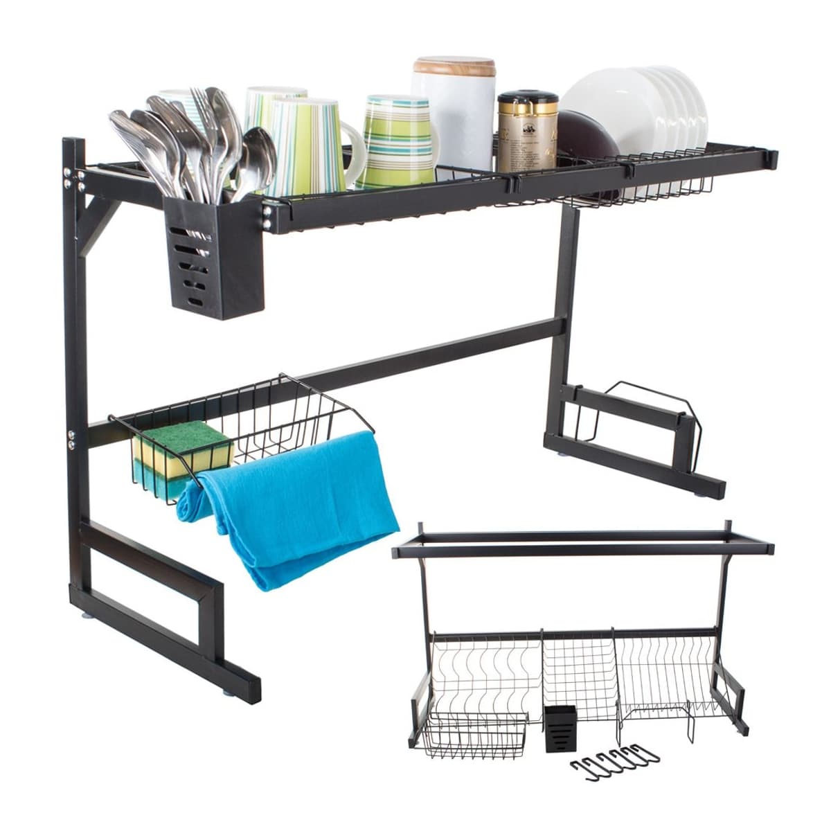 Diskställning över diskho, 85 cm, svart metall