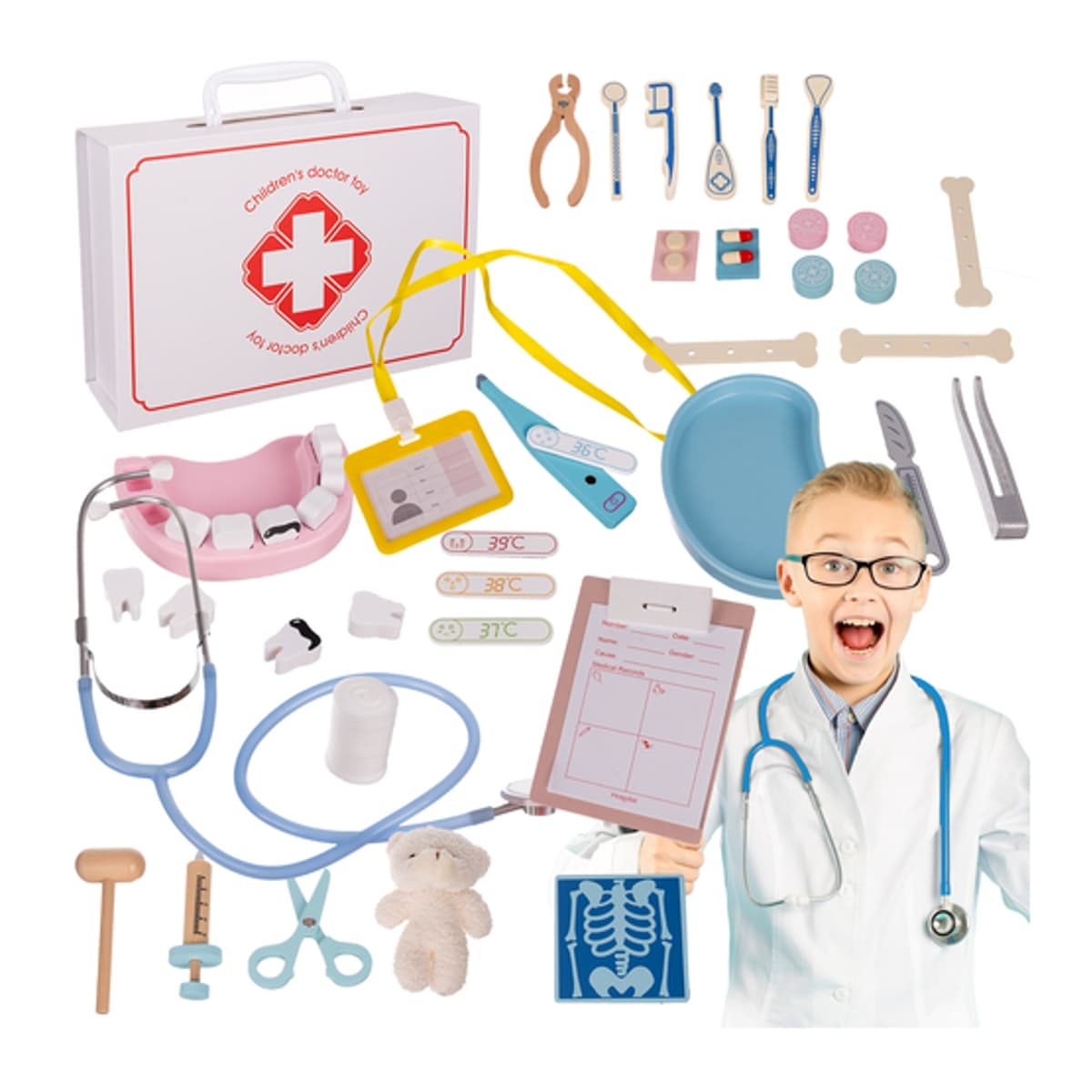 Doktorsväska för barn, 30 delar