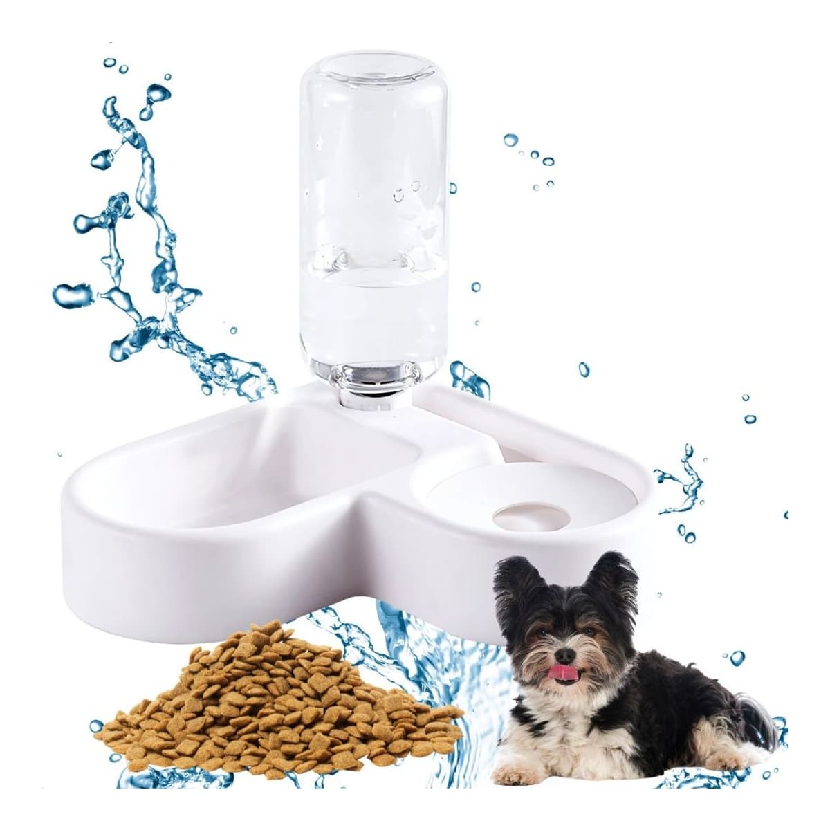 Dubbel hundskål med vattenautomat 500 ml
