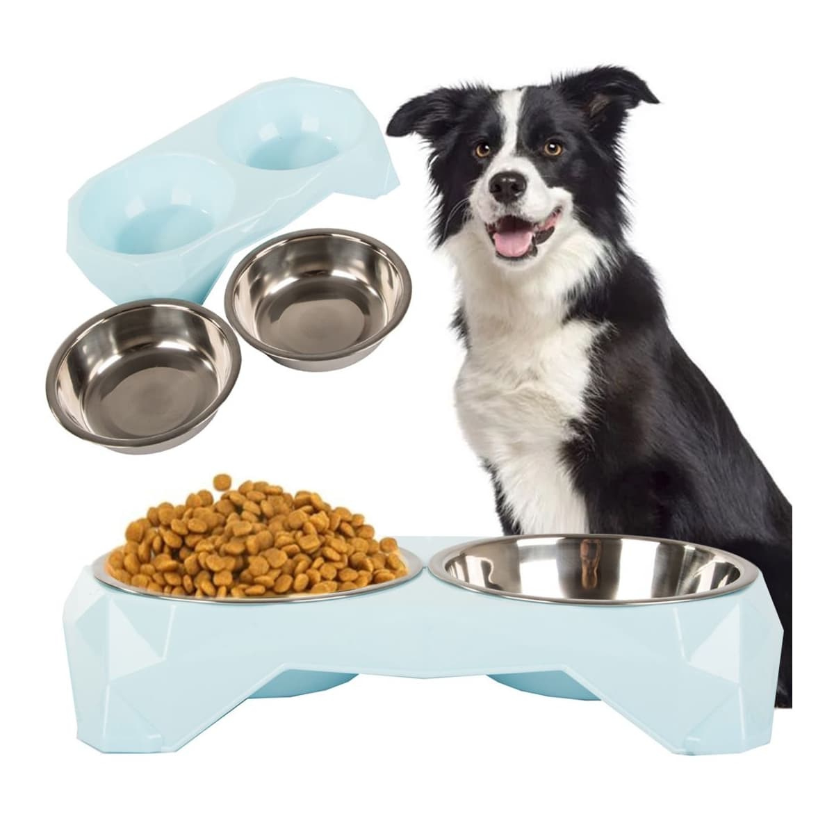 Dubbelskål för hund/katt, 350ml x 2