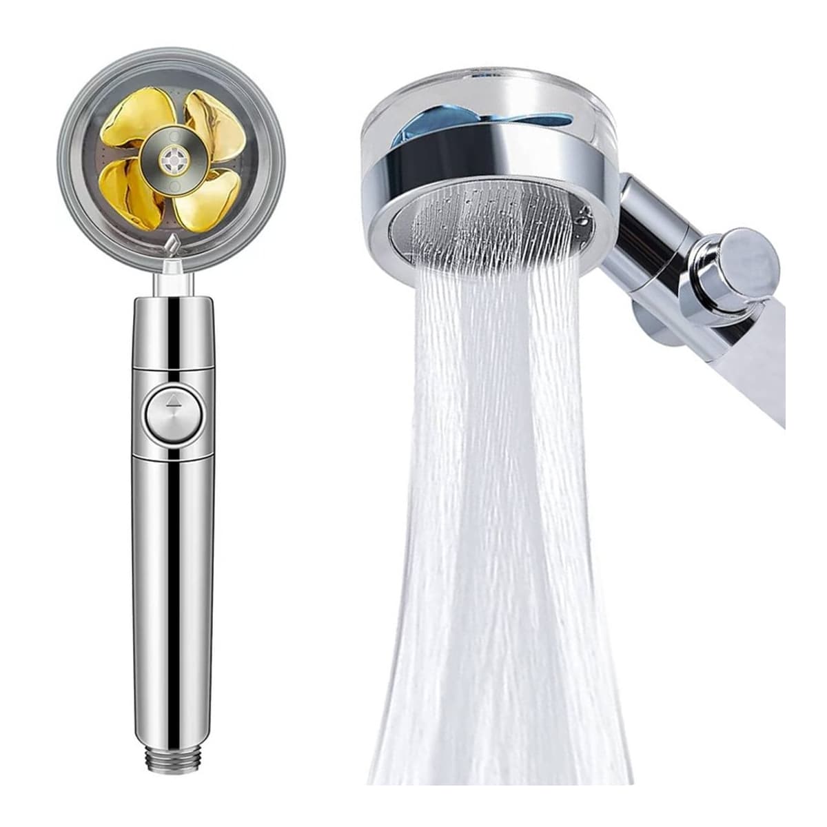 Duschhandtag med turbin och utbytbart filter, 26 cm