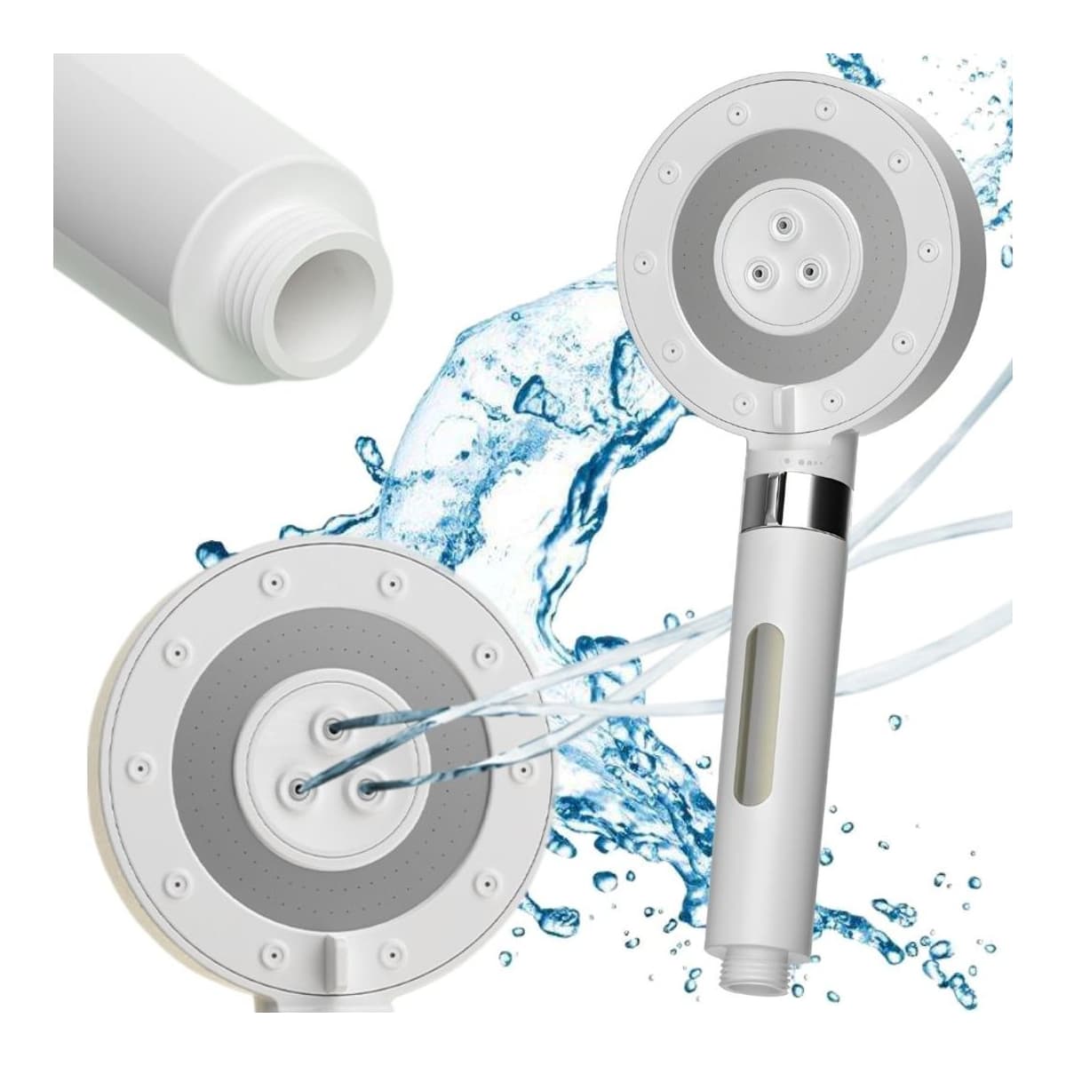 Duschhuvud med 5 strållägen och kalkfilter, 11 cm