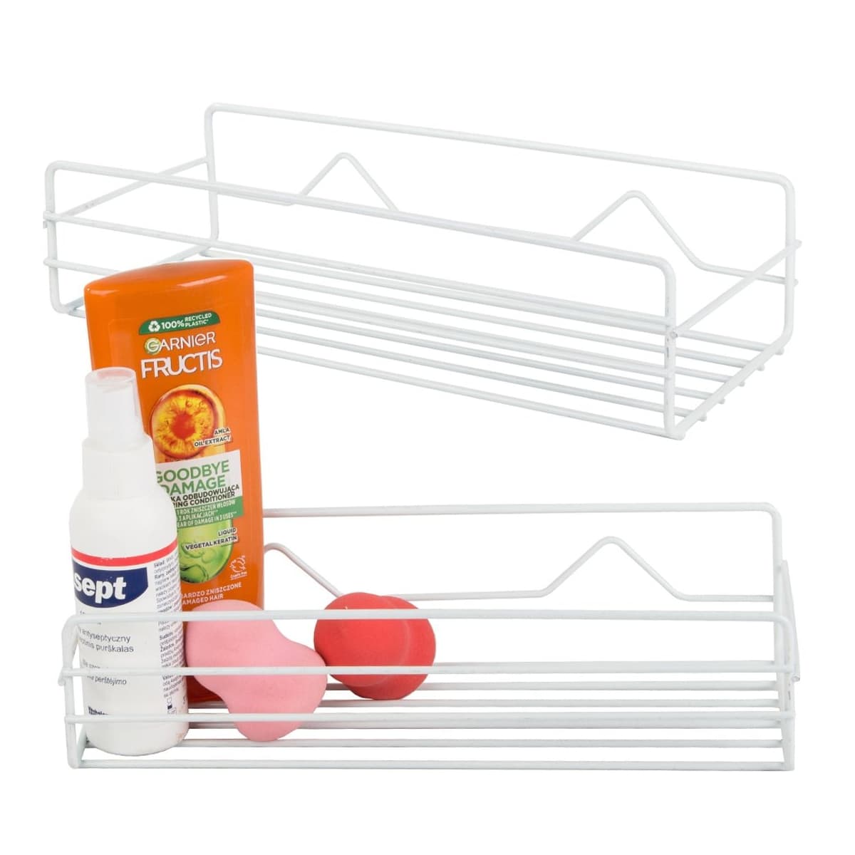 Duschkorg metall vit, hängande, 27x10 cm