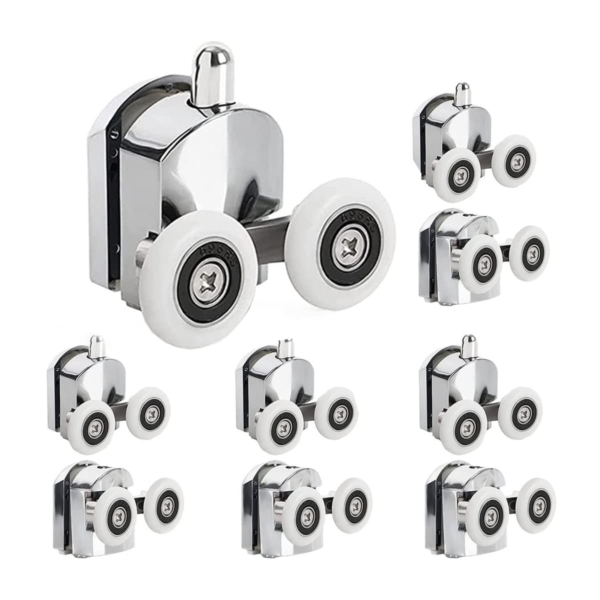 Duschrullar för glasdörr, 8 st, 23 mm